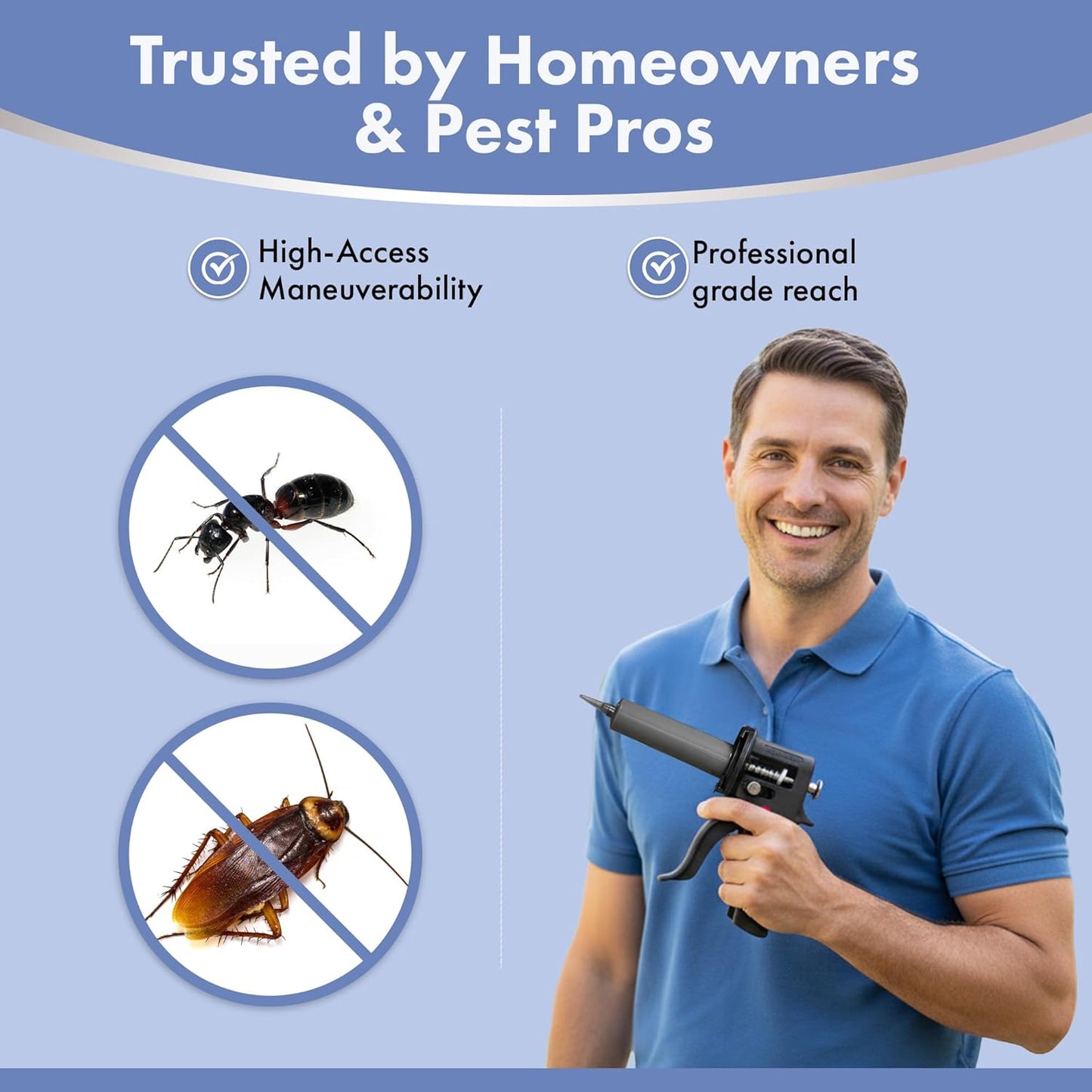 DH1 Gel Bait Gun - Precision Insect Bait Gun for Ant, Roach, and Pest 
