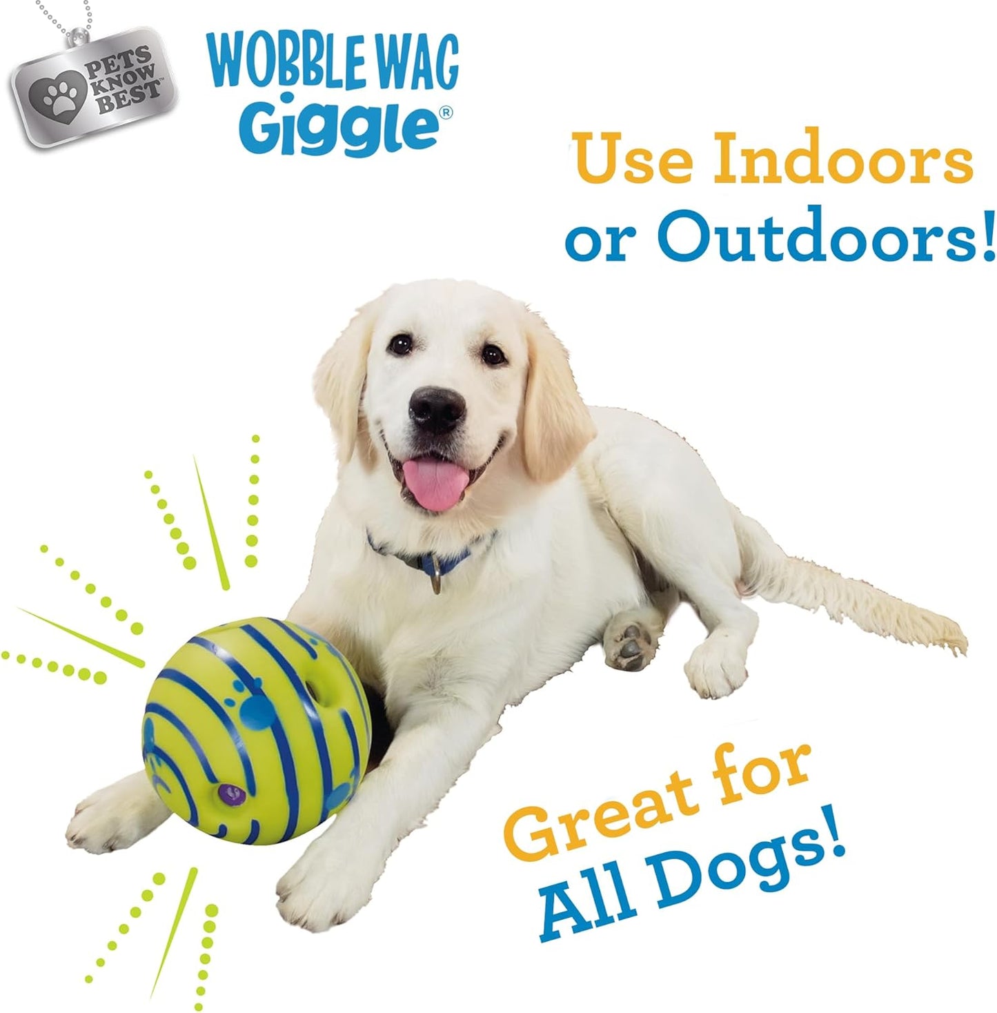 Wobble Wag Giggle Ball | Rolling Enrichment Toy for Fun Playtime, Inte