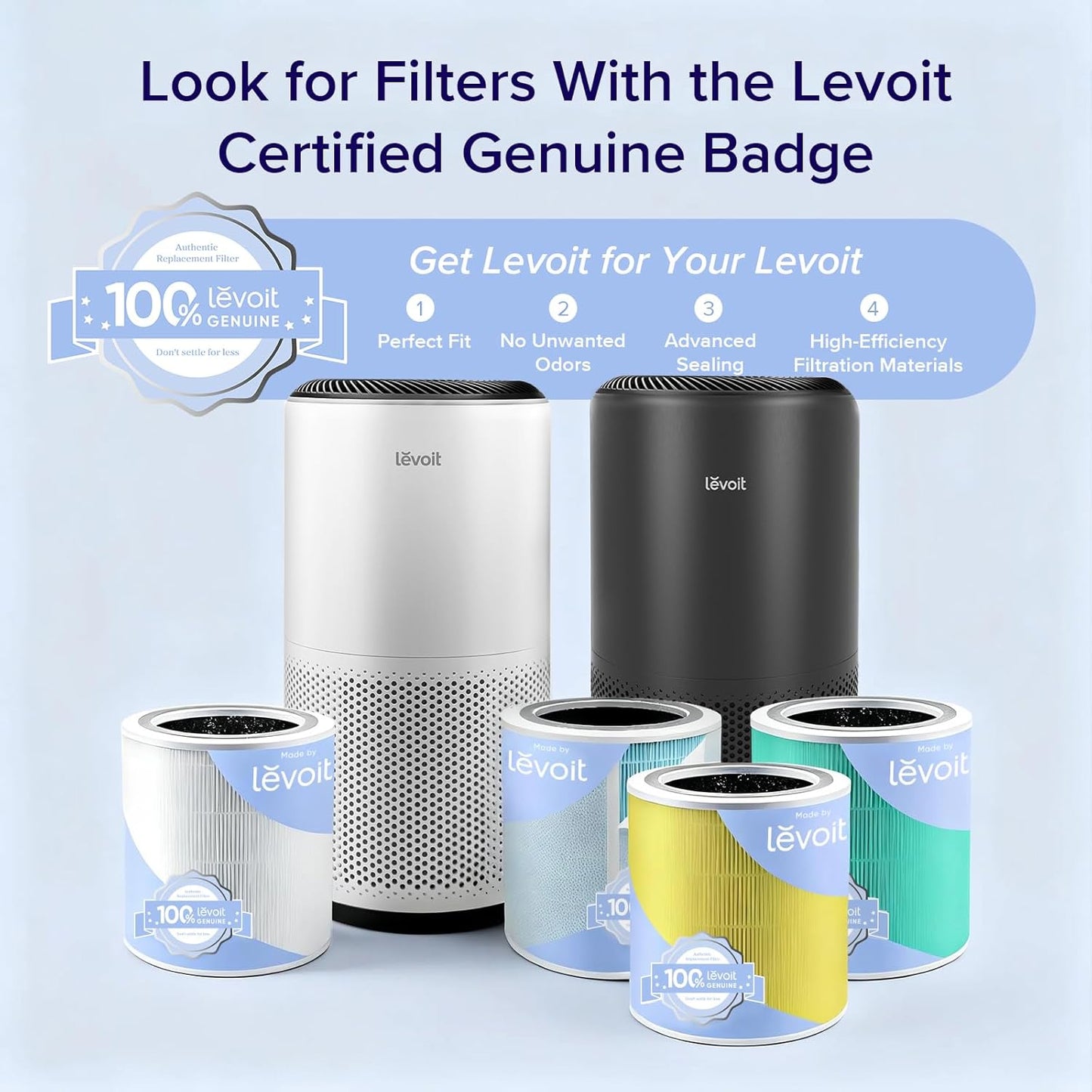 LEVOIT Air Purifiers for Home Large Room Up to 1733 Ft² With HEPA Slee