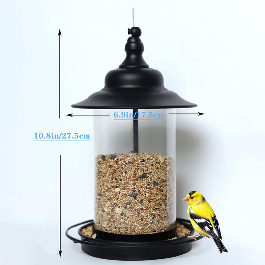 Bird Feeders for Outdoors,Hanging Bird Feeder with Locking Lid, Metal 