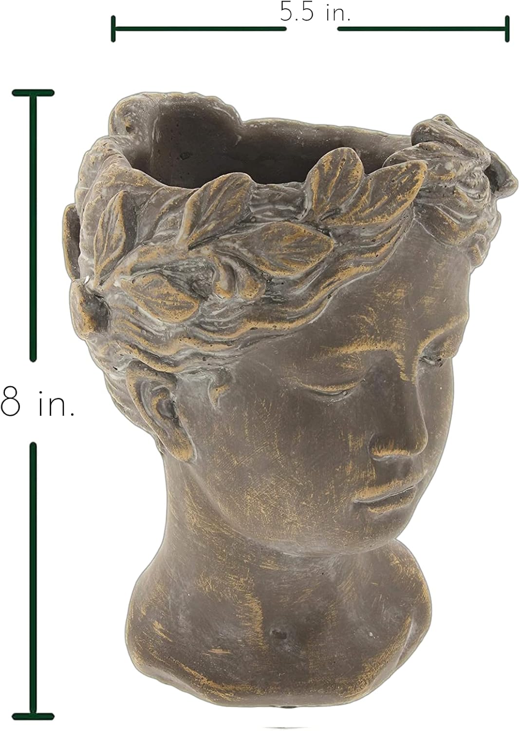 Greek/Roman Style Female Statue Head Cement Planter - Unique Planter P
