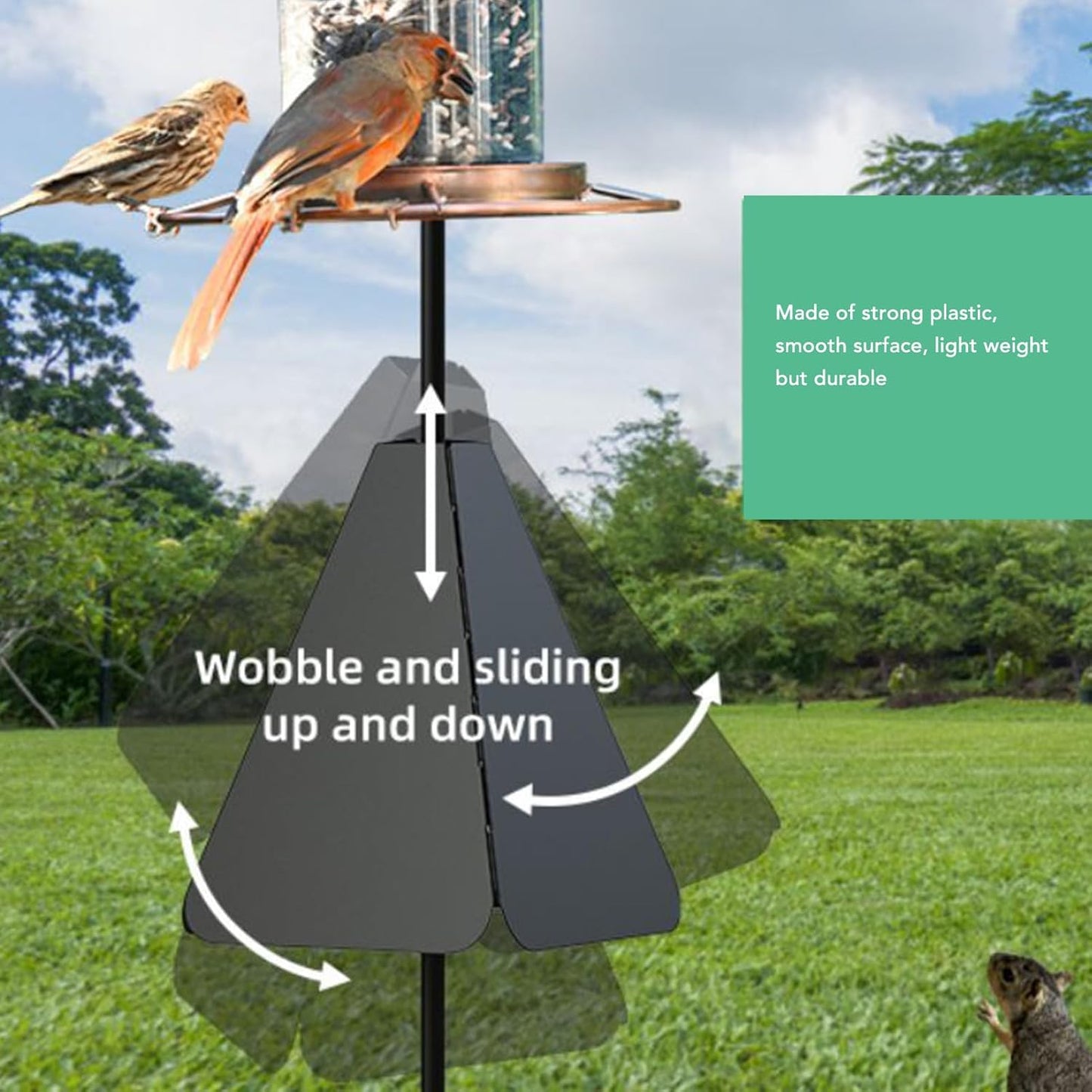 Squirrel Baffle Effective Defense Professional Bird Food House Squirrel Guard for Outdoor Bird Feeder Pole