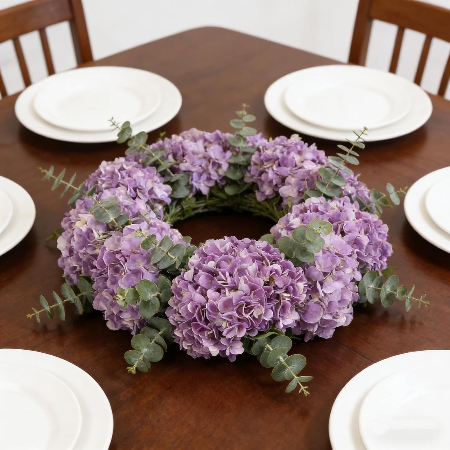 Kimura's Cabin 6Pcs Artificial Silk Hydrangea Fake Flowers Faux Hydrangea Bouquet for Home Table Centerpieces Wedding Garden Party Decoration (Purple)