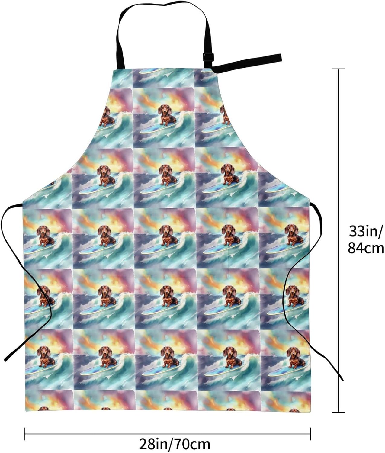 YANYU funny dog Print 28x33 In Kitchen Apron Stylish Chef Apron with Pockets for Cooking Baking Painting