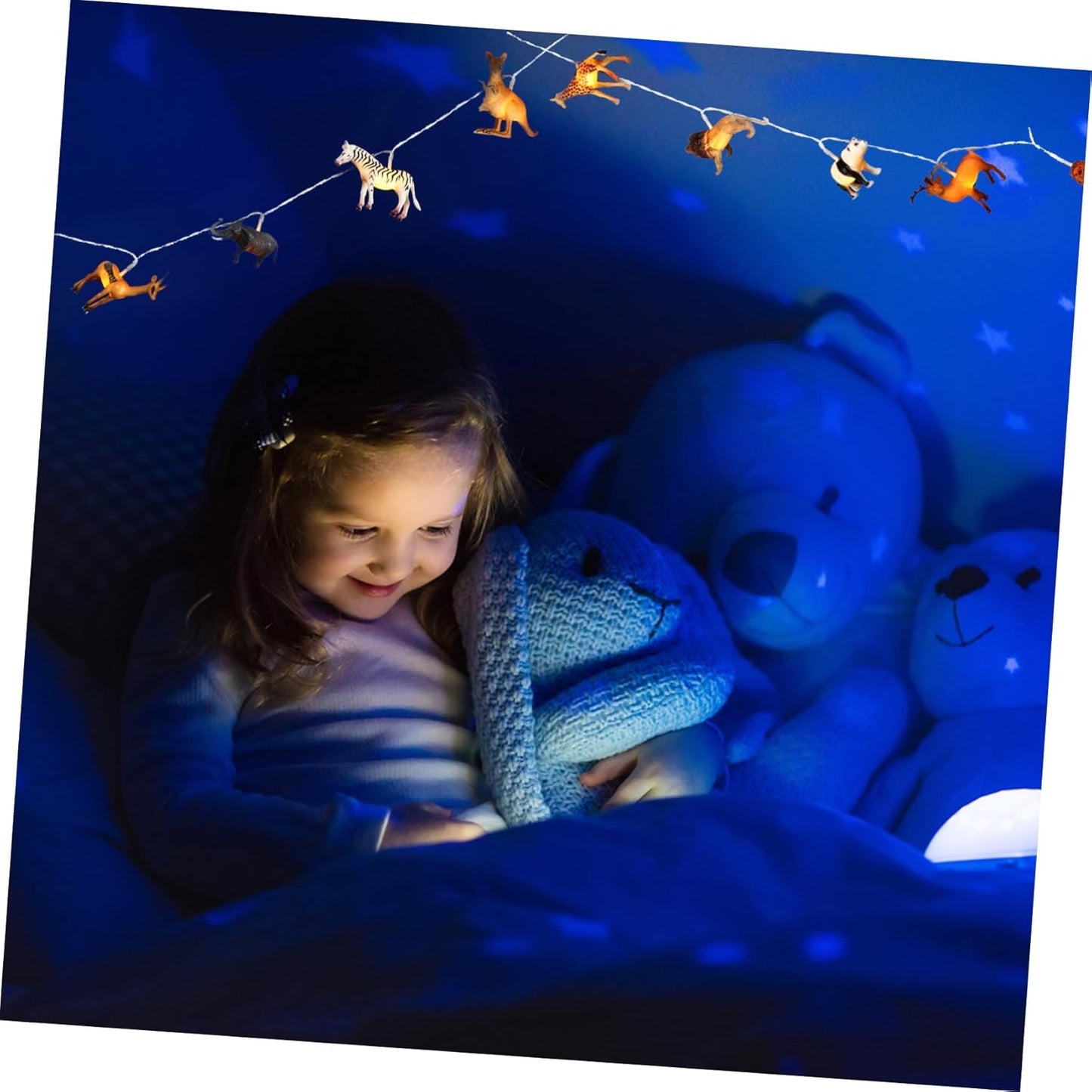 Led Animal String Lights 59In Indoor Fairy Light Decor for Kids Room Garden Party Ambience No Battery Needed