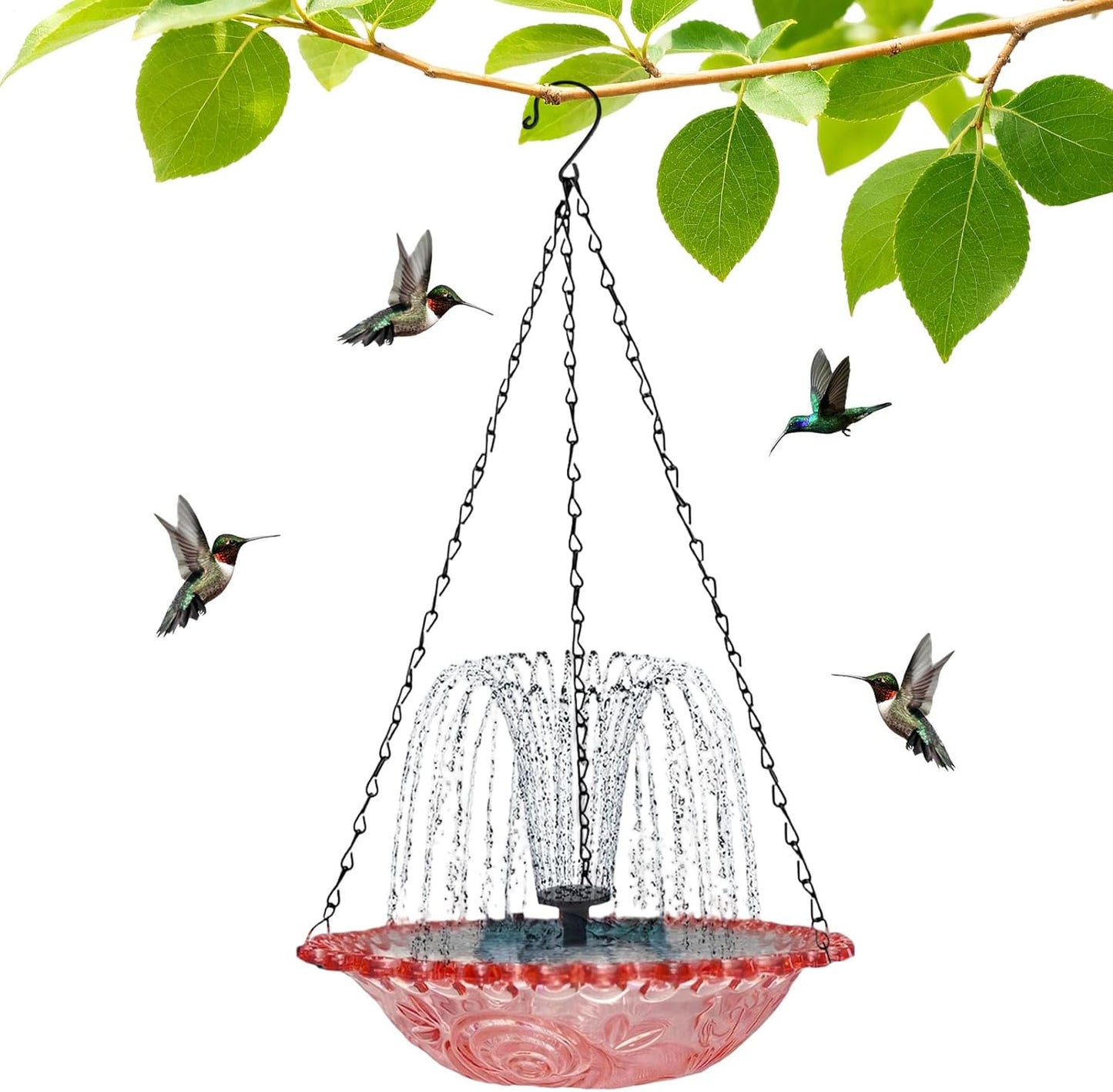 Decorative Garden Fountain - Artistic Bird Feeder | Sunlight Capturing Basin for Parakeets, Charming Courtyard Bowl for Hummingbirds, Elegant Patio Stand for Parrots, Durable Balcony Accessory