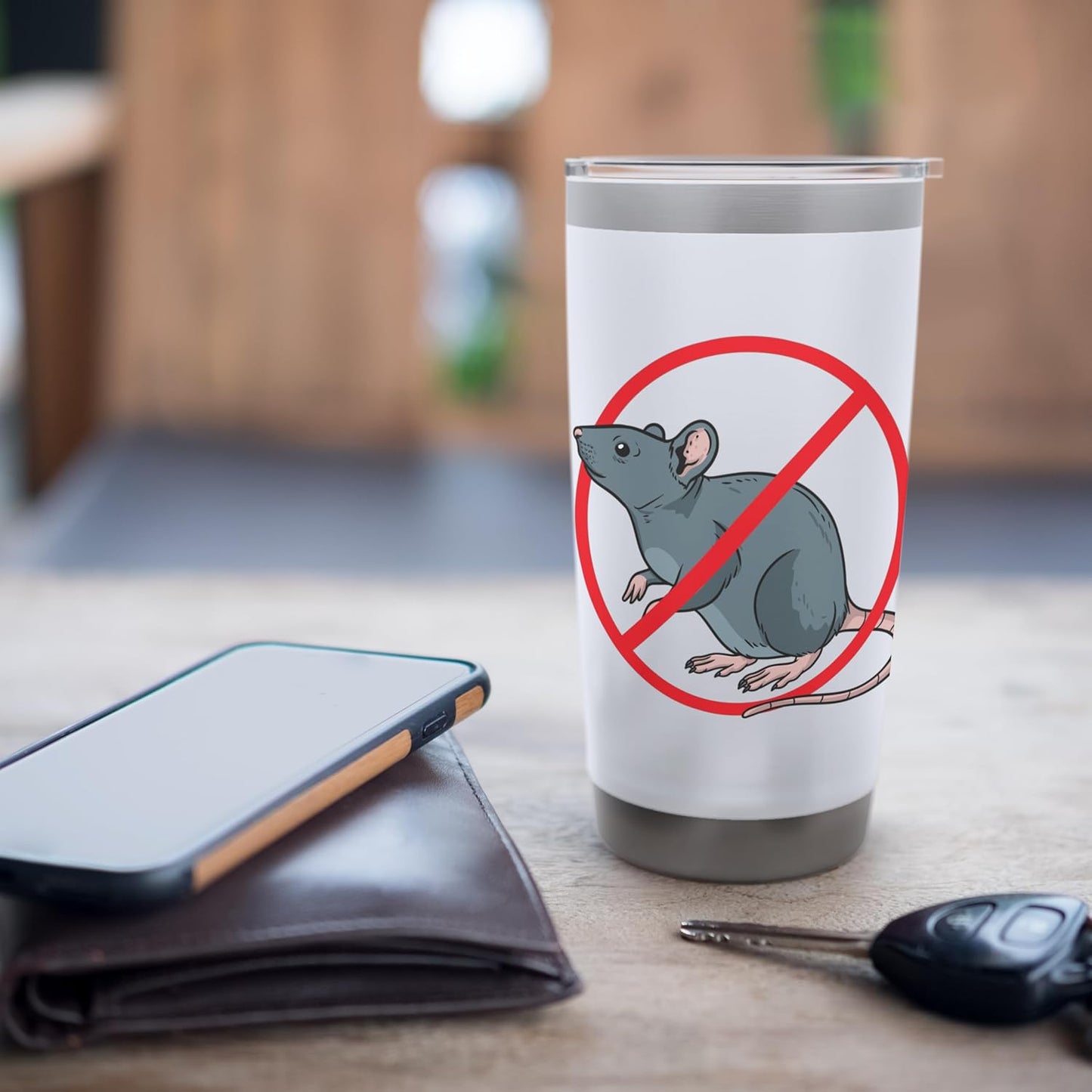 Pest Control Rat Exterminator No Rat Sign Stainless Steel Insulated Tumbler