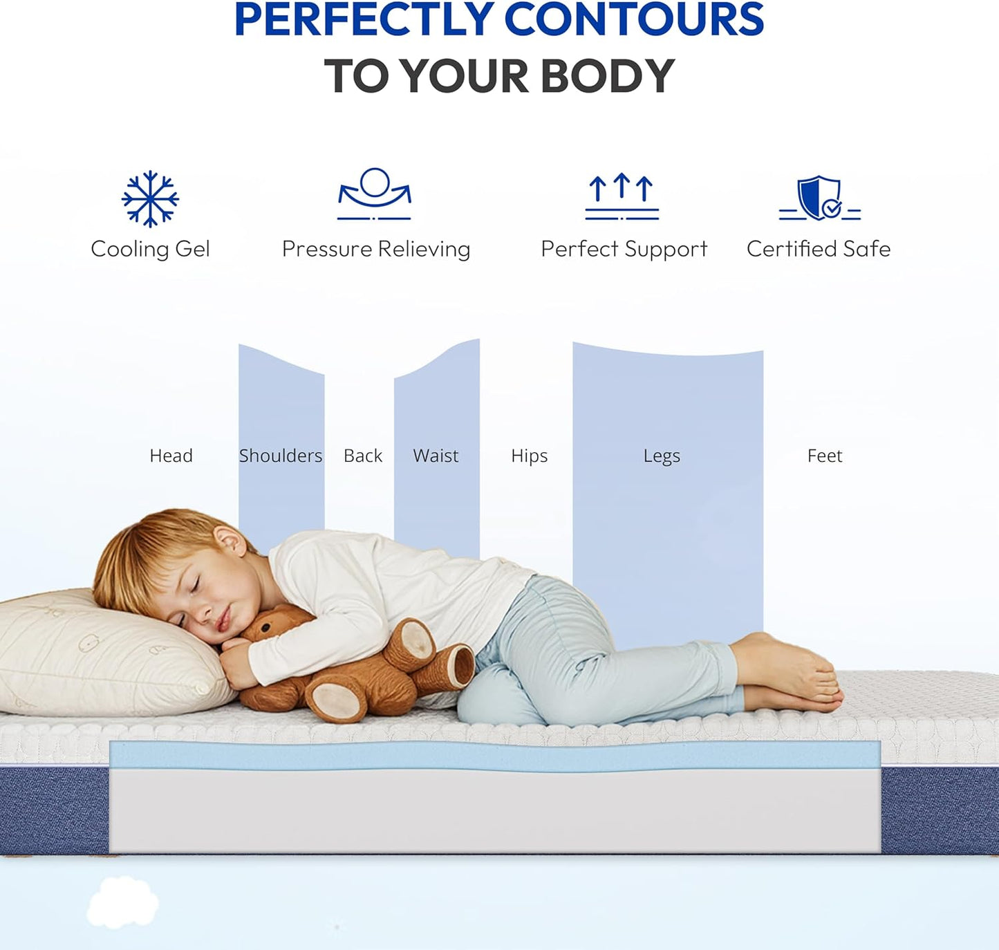 6 Inch Twin Size Mattress, Firm Gel Memory Foam Twin Mattress in a Box, Firm Back Support for Pressure Relief & Spinal Alignment, CertiPUR-US Certified, Fiberglass-Free