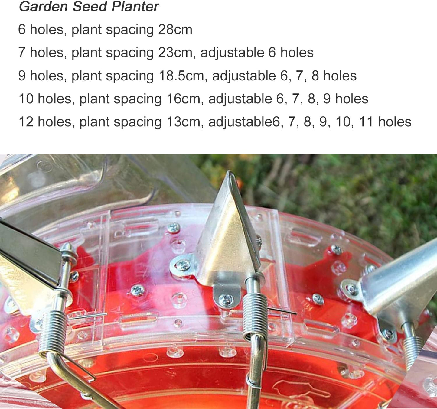 Adjustable Hand Push Garden Seeder - 12 Holes Corn Planter for Soybeans, Peanuts, Cotton – Efficient Seed Planting Tool for Home Gardeners and Farmers