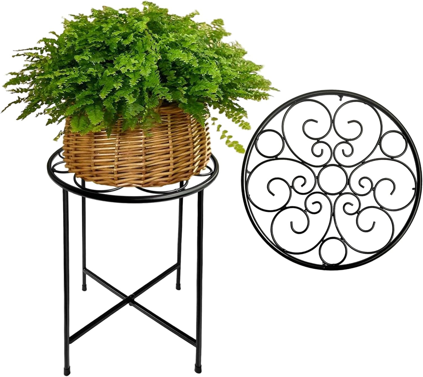 Plant Stand Outdoor Indoor 15'' Tall Set of 1, Retro Design Single Rus