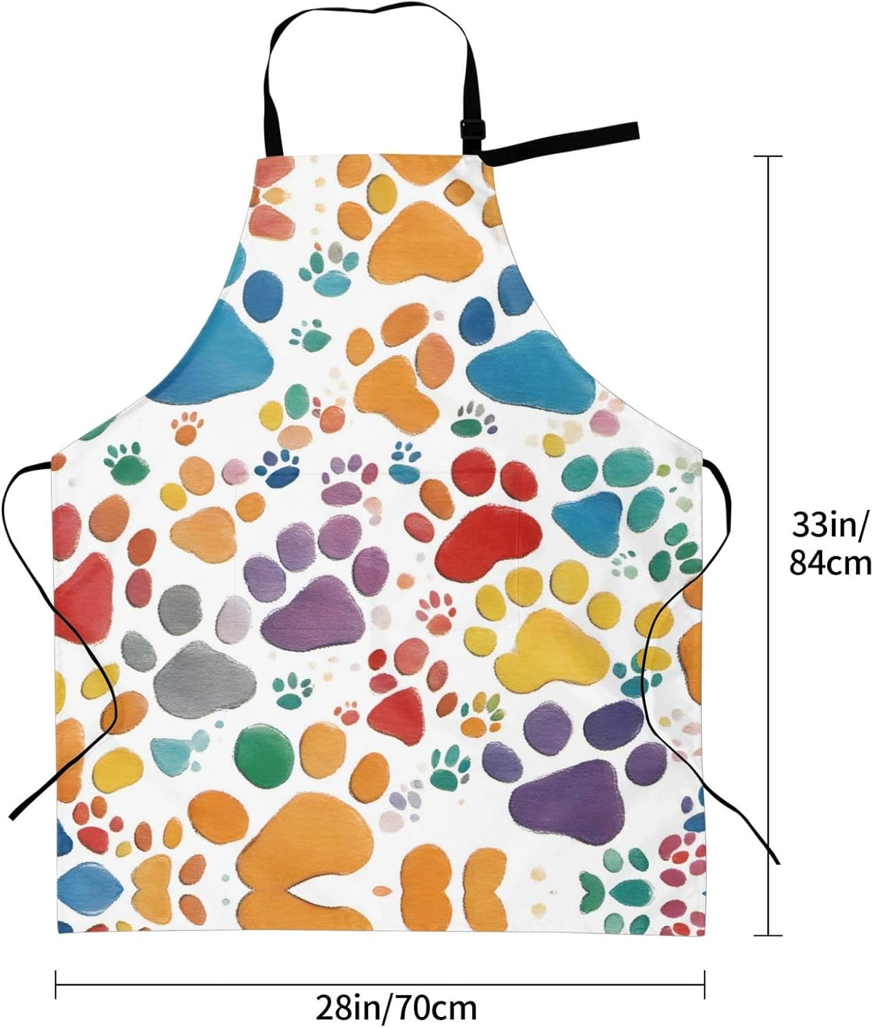 Paw Prints Art 1 print Waterproof chef's apron with pocket apron for kitchen cooking baking barbecue and gardening