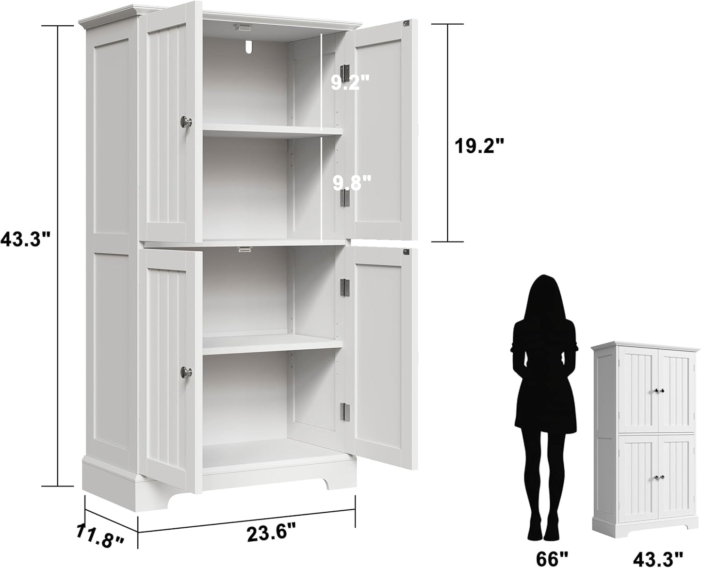 ChooChoo Bathroom Floor Cabinet, Modern Bathroom Storage Cabinet with 