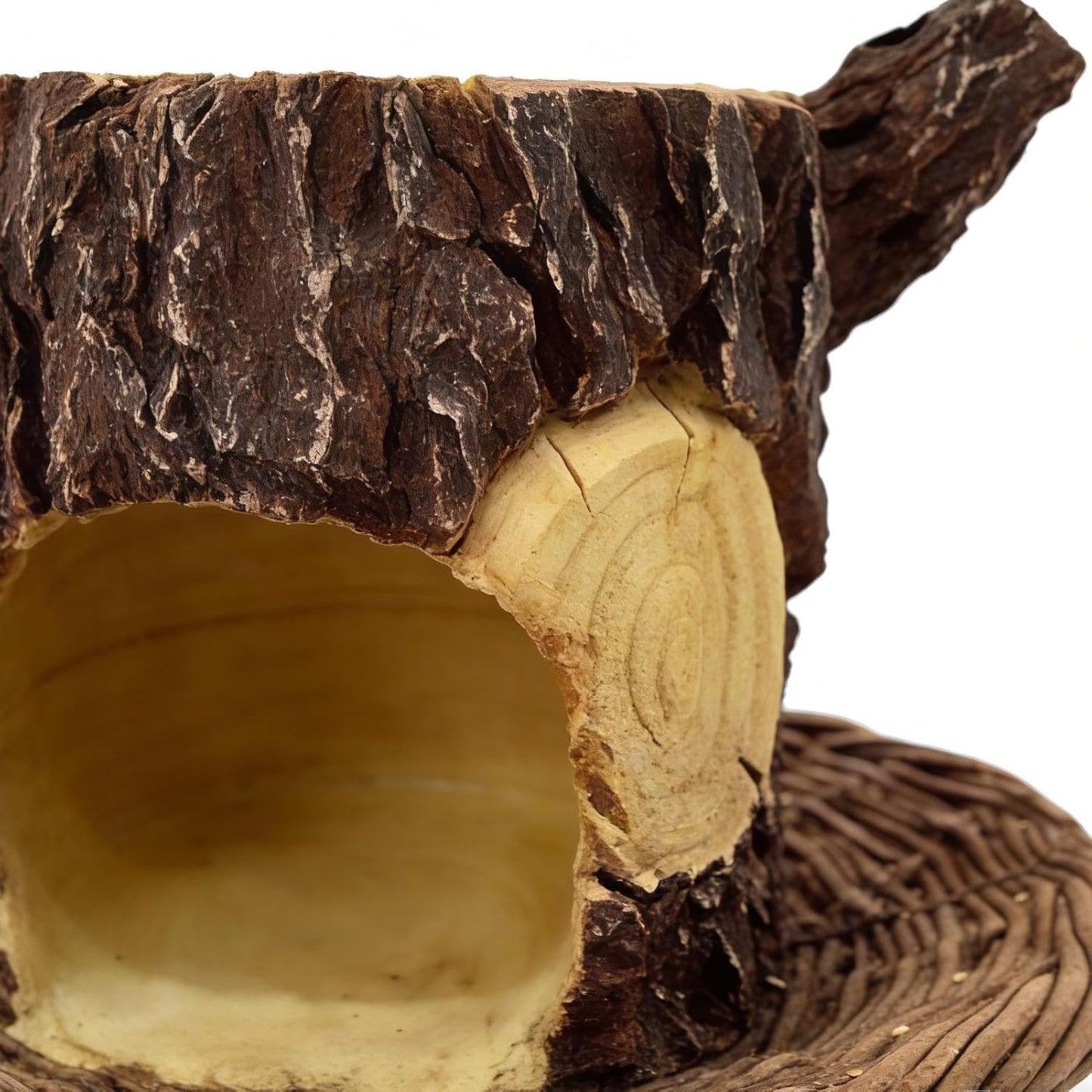 Bird Feeders Outdoors - Tree Stump Shaped Resin, Feeder Dish Medium Size, Durable Resin Material, Decorative Wildlife Attraction for Garden Backyard Patio Lawn Window Balcony Deck