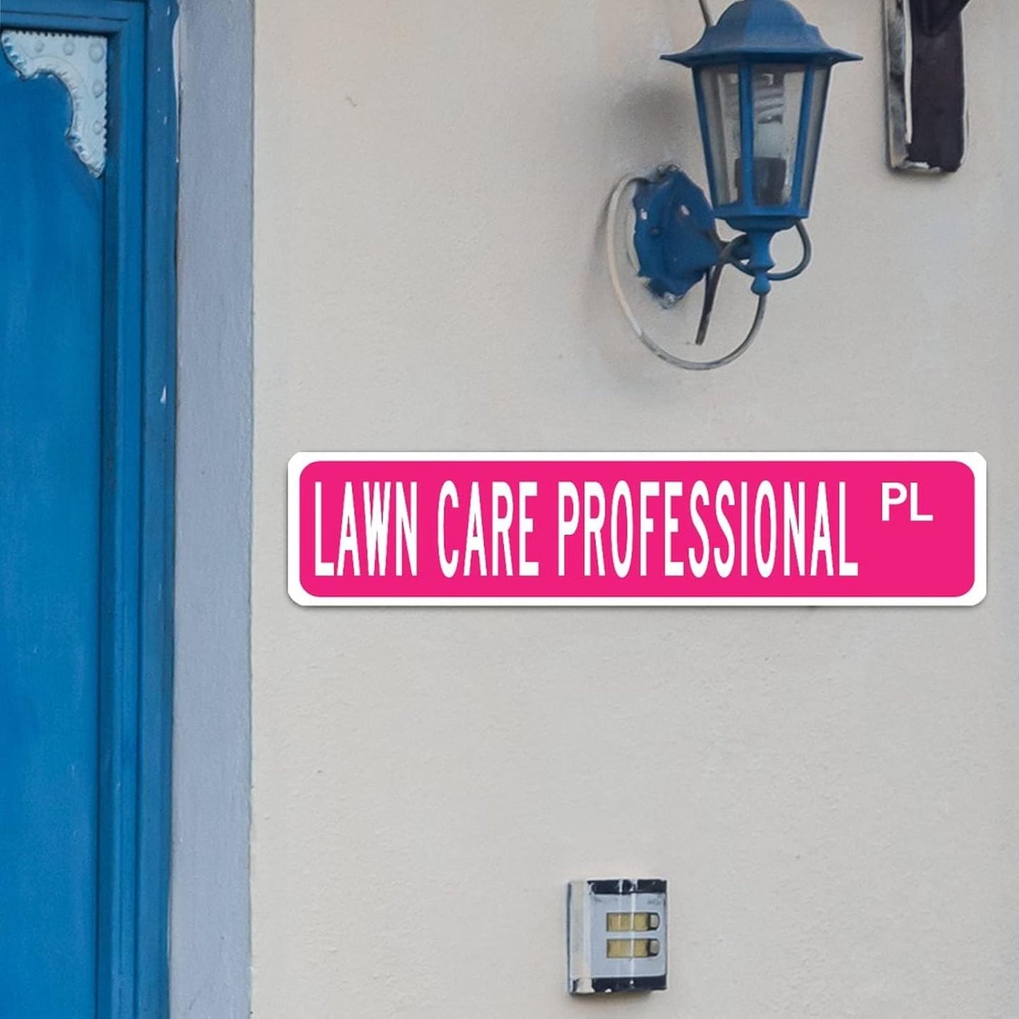 Lawn Care Professional Street Signs Customized Metal Tin Sign Lawn Care Professional Decor Gift for Lawn Care Professional Wall Art Vintage Rustic Metal Wall Sign for Bedroom Living Room Front Porch