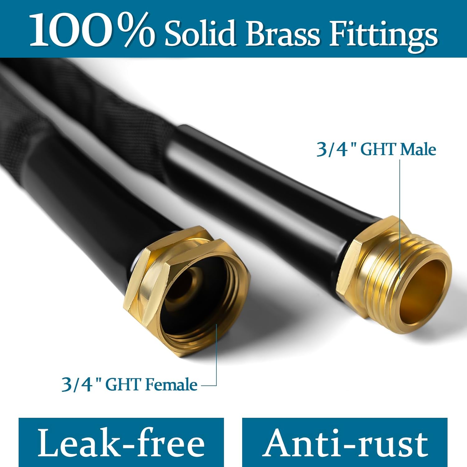 Garden Hose 50ft, Made of TPE(Not PVC), Ultra-Light & Flexible Water H