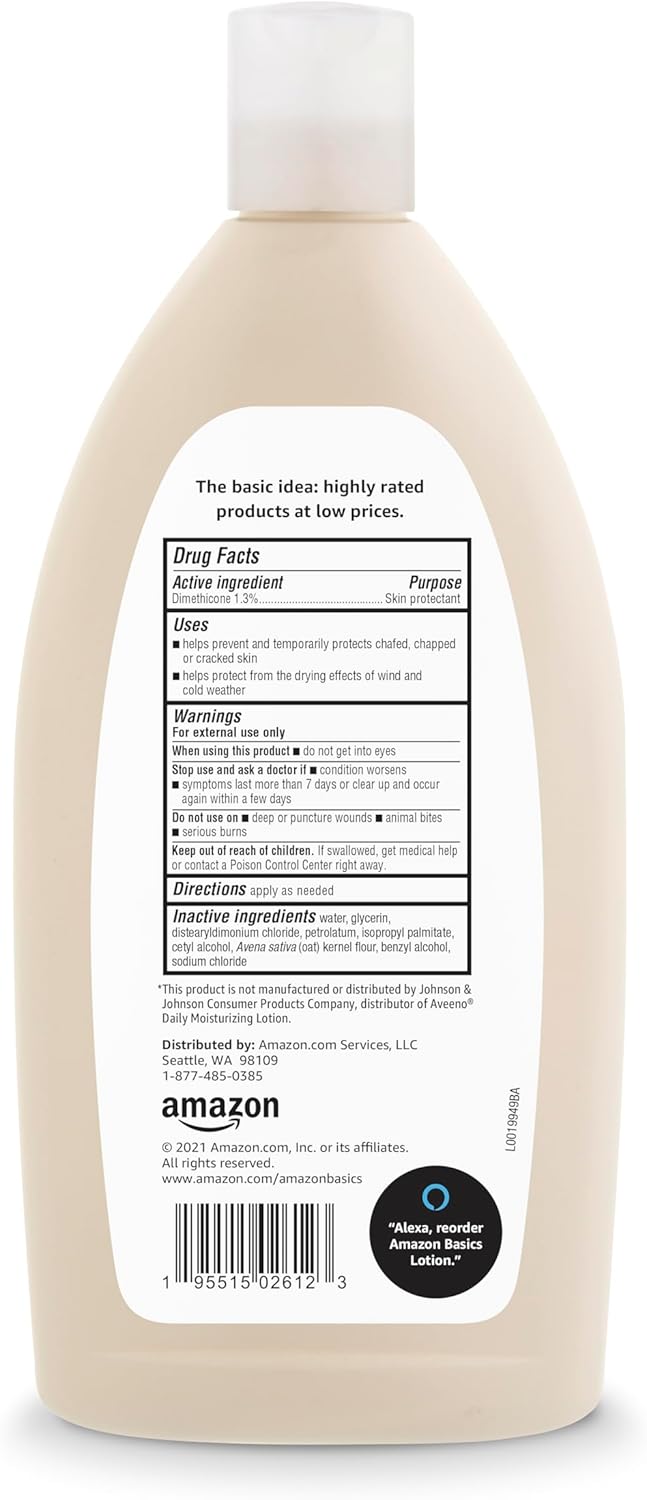 Amazon Basics Daily Moisturizing Oatmeal Body Lotion, Fragrance Free, 