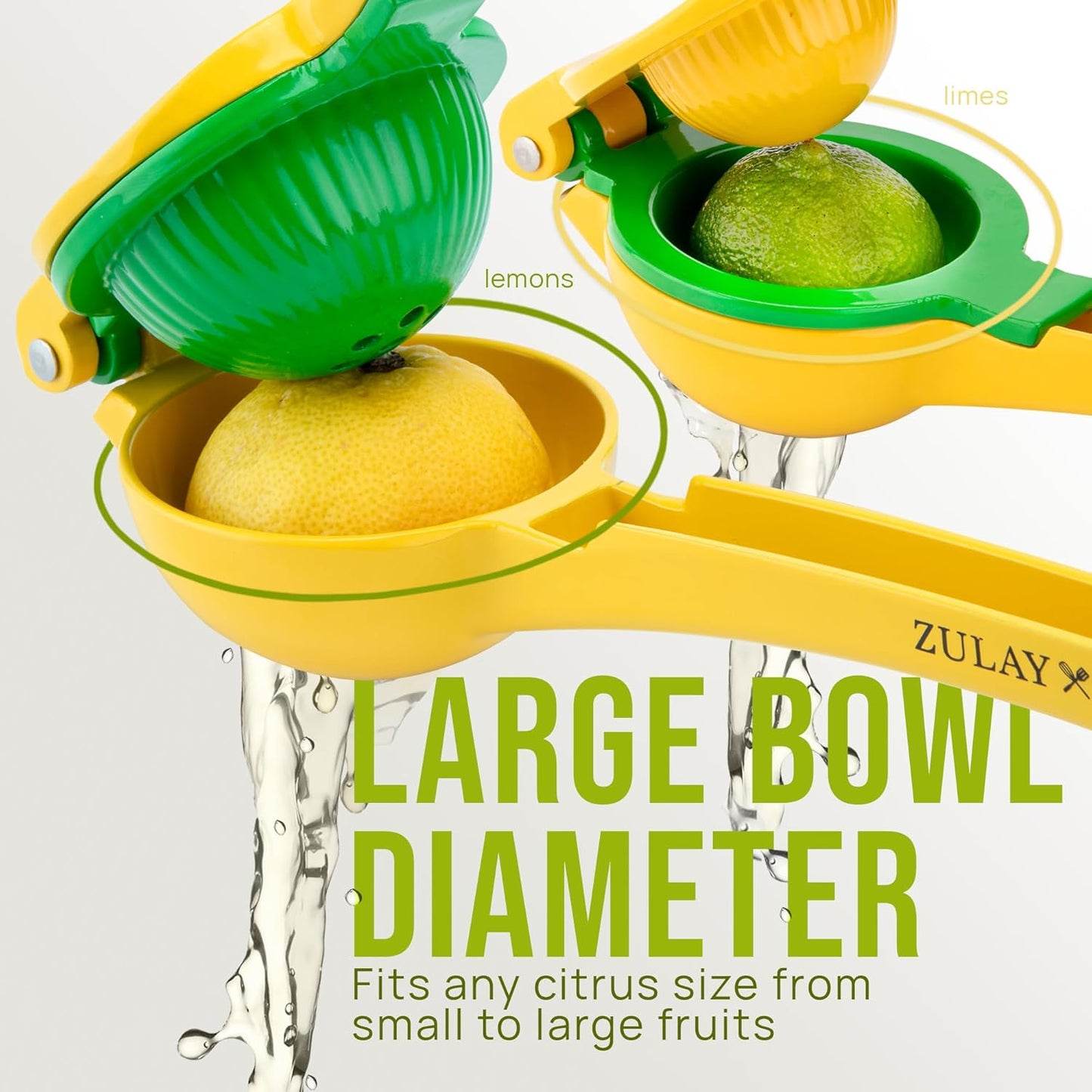 Zulay Kitchen Metal 2-in-1 Lemon Squeezer - Sturdy Max Extraction Hand