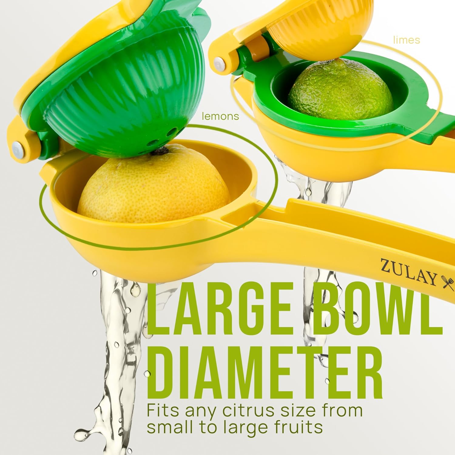 Zulay Kitchen Metal 2-in-1 Lemon Squeezer - Sturdy Max Extraction Hand