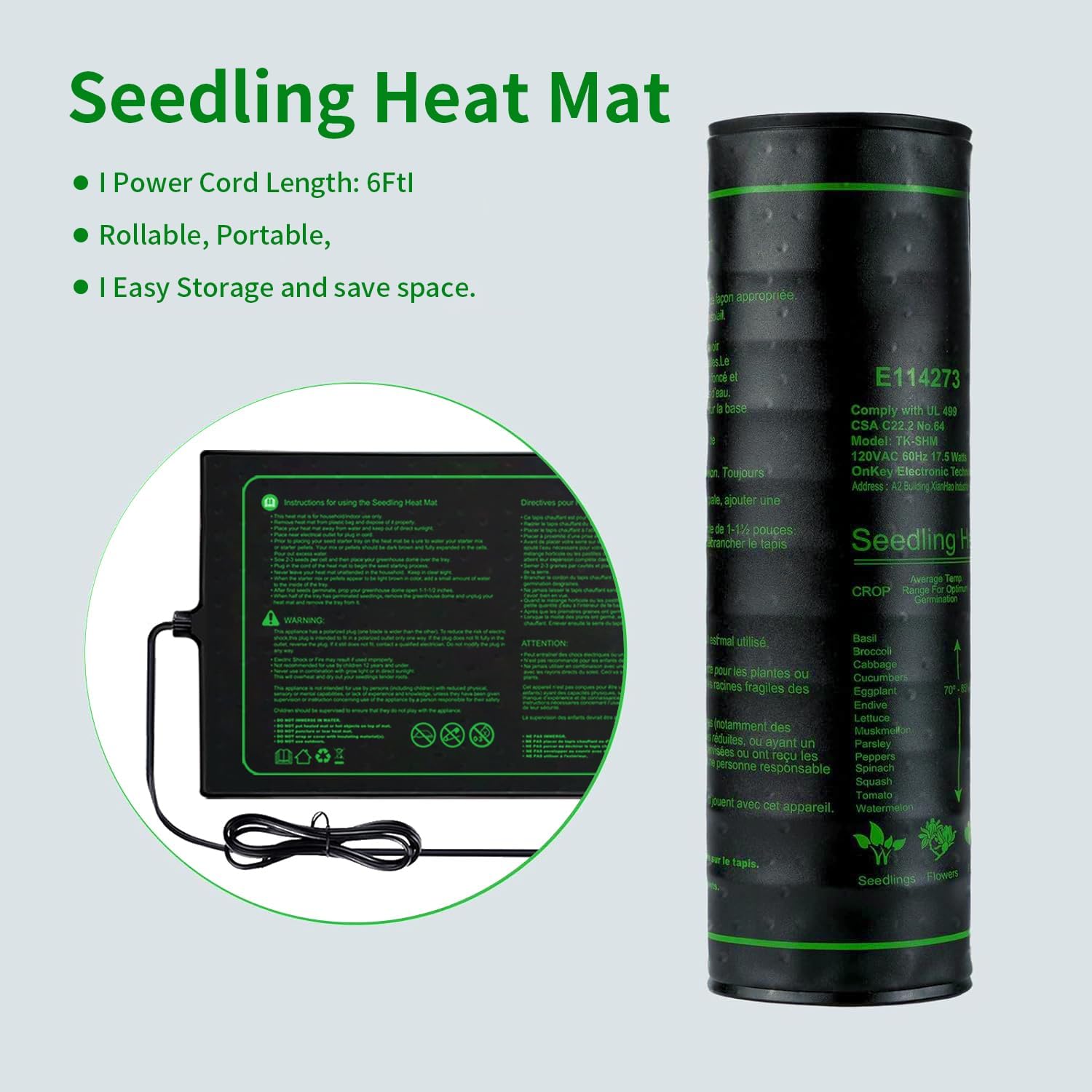 Upgrade Version 2PK Seedling Heat Mat with ETL Listed,Warm Hydroponic 