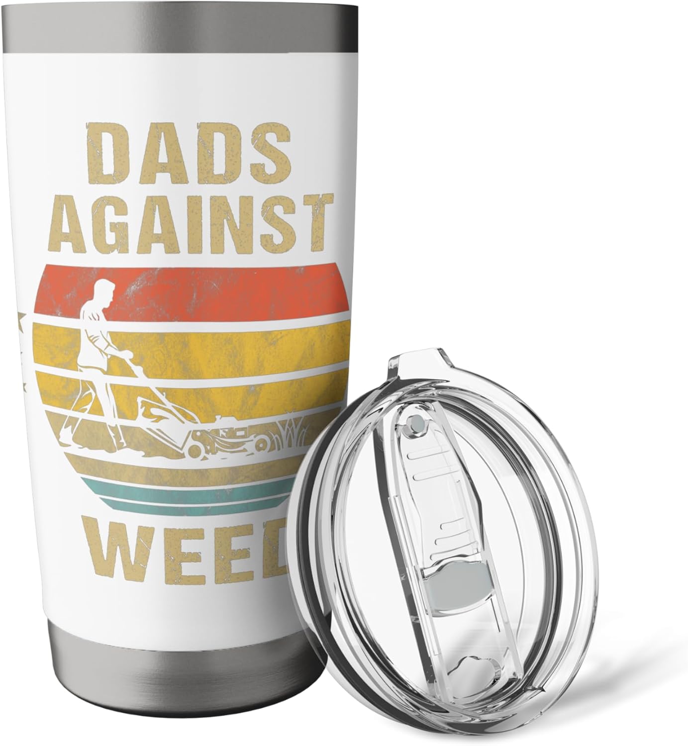 Dads Against Weeds Retro Landscaping Daddy Lawn Mowing Stainless Steel Insulated Tumbler