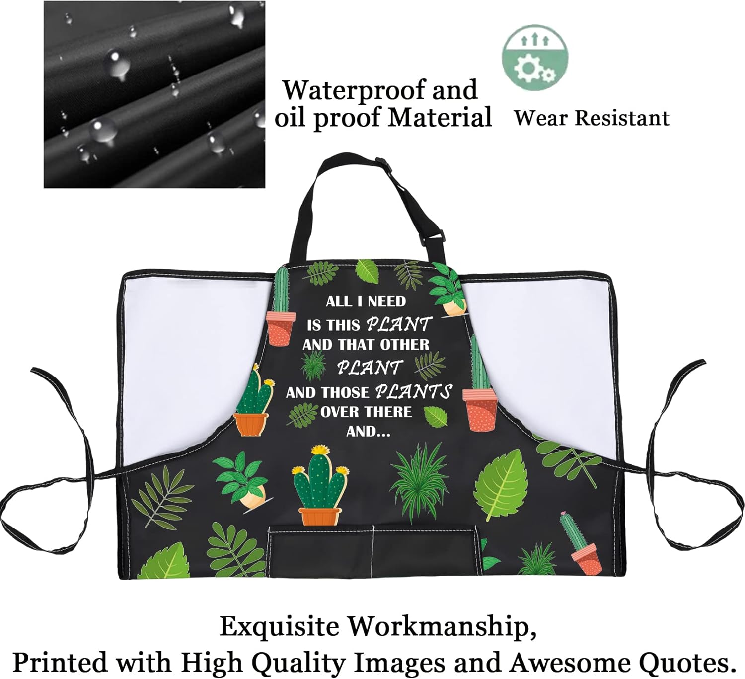 PXTIDY Plant Lover Gift Gardener Apron All Need Is This Plant Lady Gar