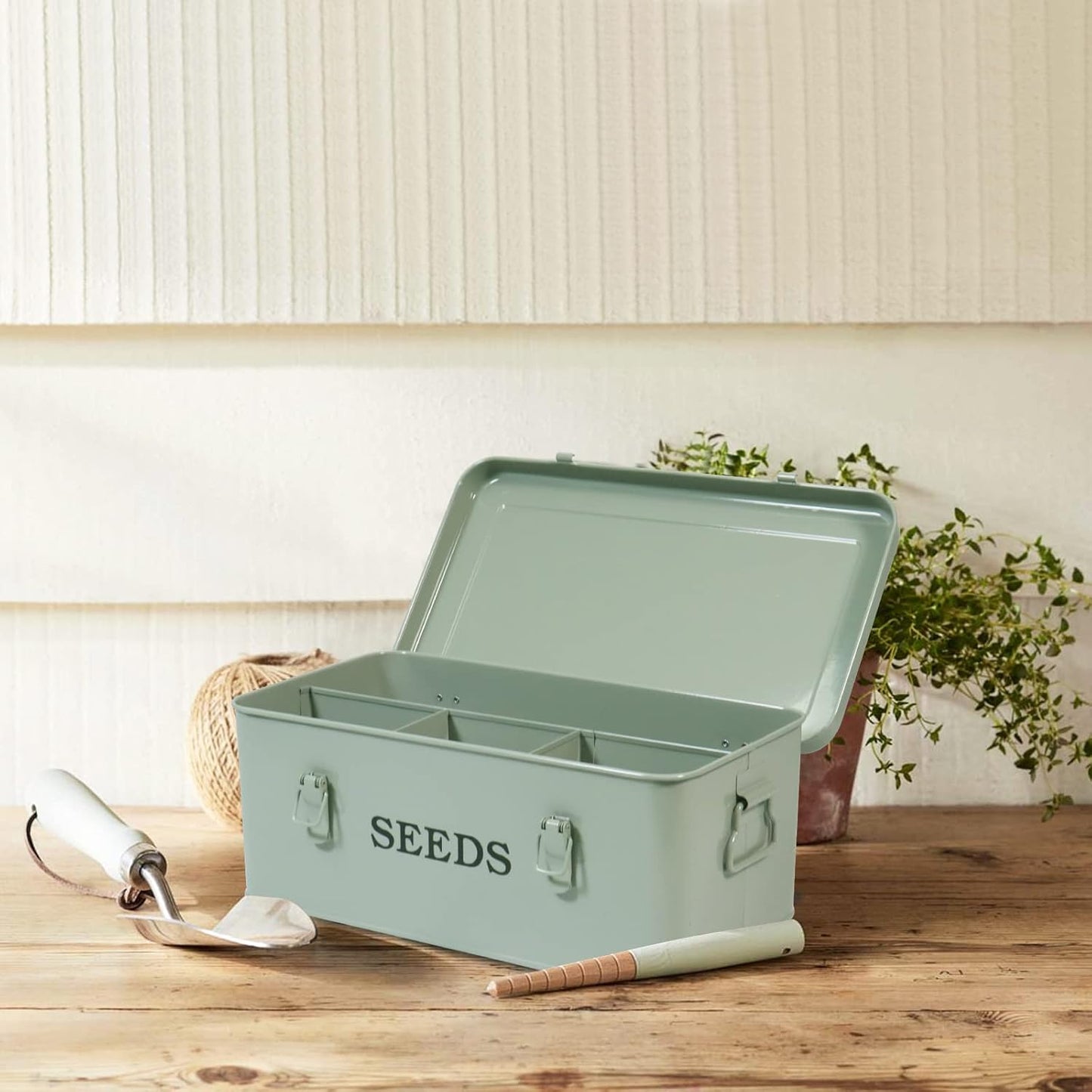 Seed Saving Box, Metal Seed Bin, Seed Storage Organizer Box, Seed Pack