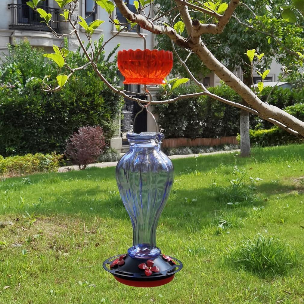Ant Moat for Hummingbird Feeder - 9 OZ Extra Large Capacity Insect Guard - Red Daisy
