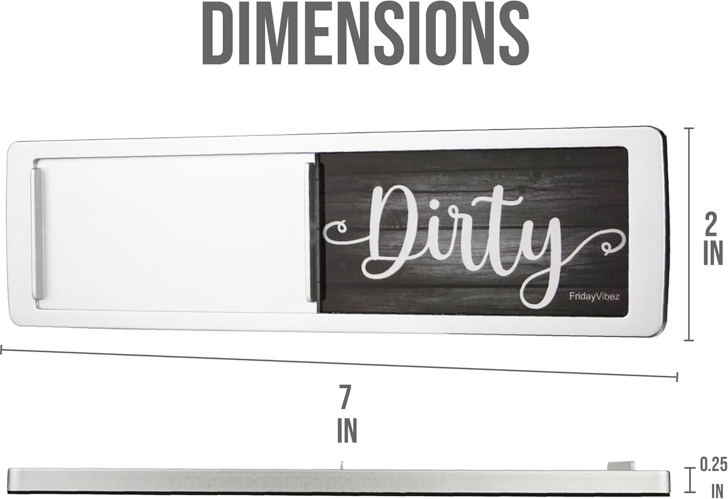 Dishwasher Magnet Clean Dirty Sign - Magnetic Signs That Say Clean/Dirty - Optional Sticker Adhesive for Non-Metal Stainless Steel Dish Washers - Dark Farmhouse