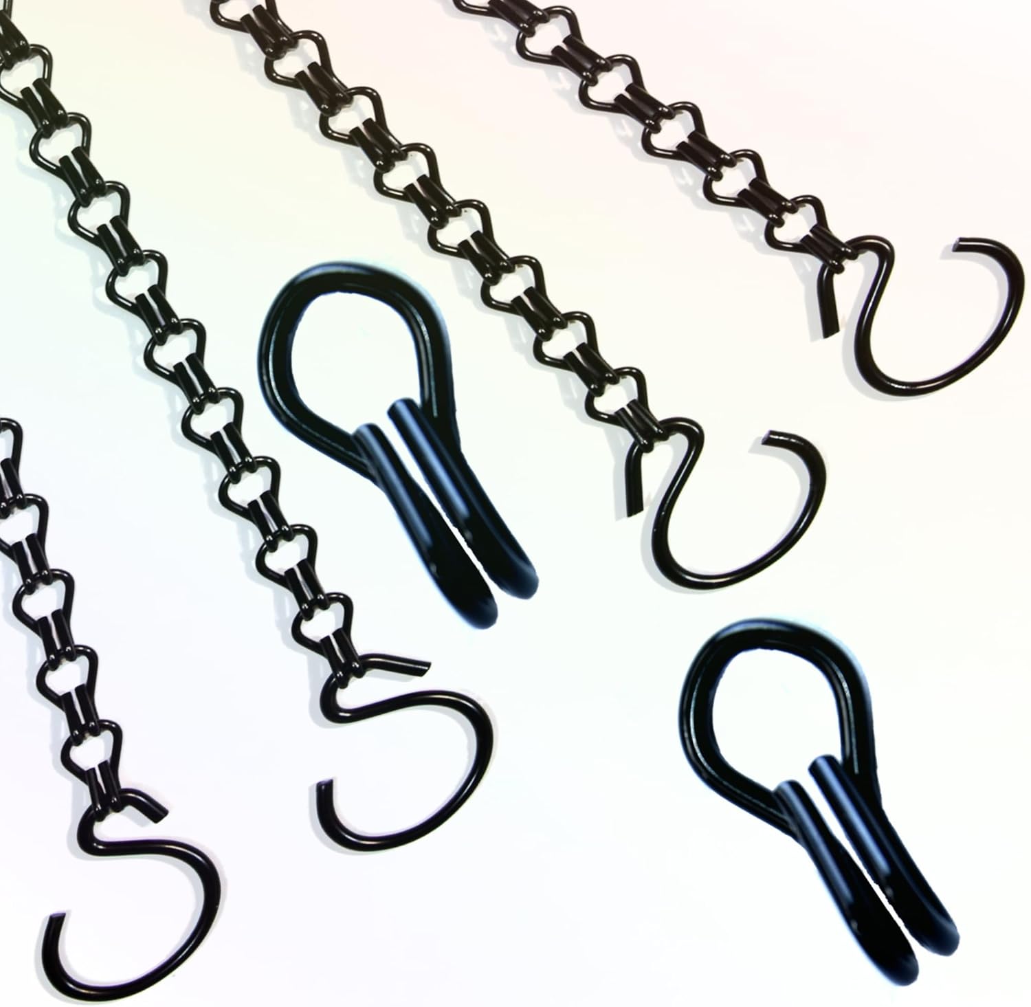 2Packs 26inch 90lbs Black Heavy Duty Metal Hooks Hanging Chains Hanger