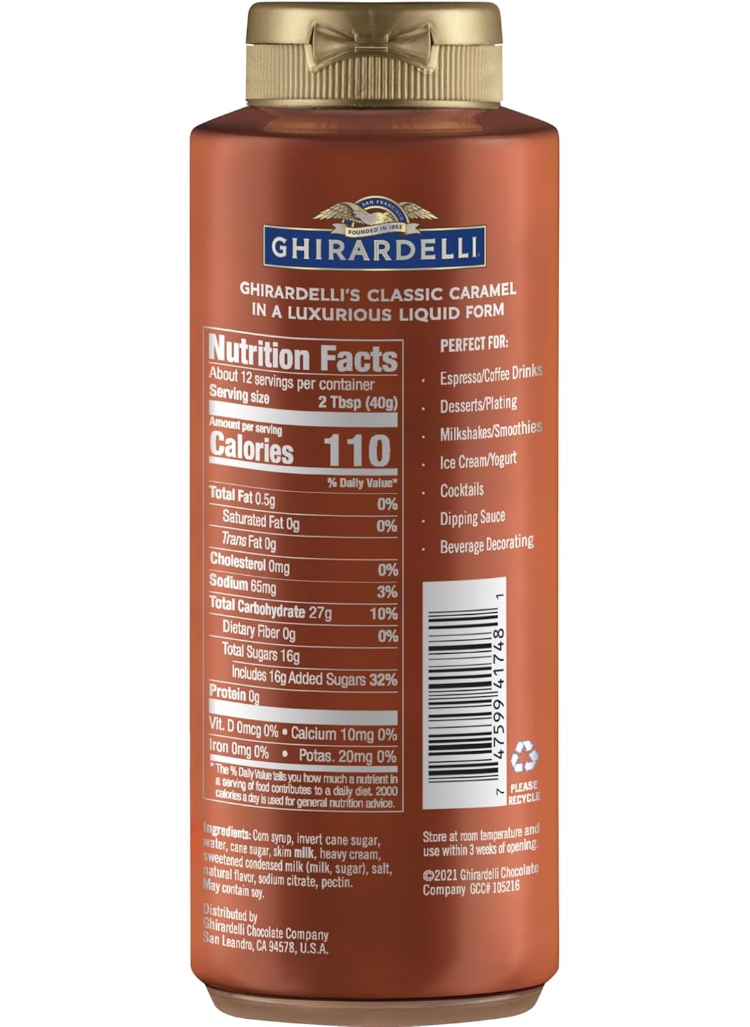 Ghirardelli Squeeze Bottles - Caramel, Chocolate & White Chocolate - S