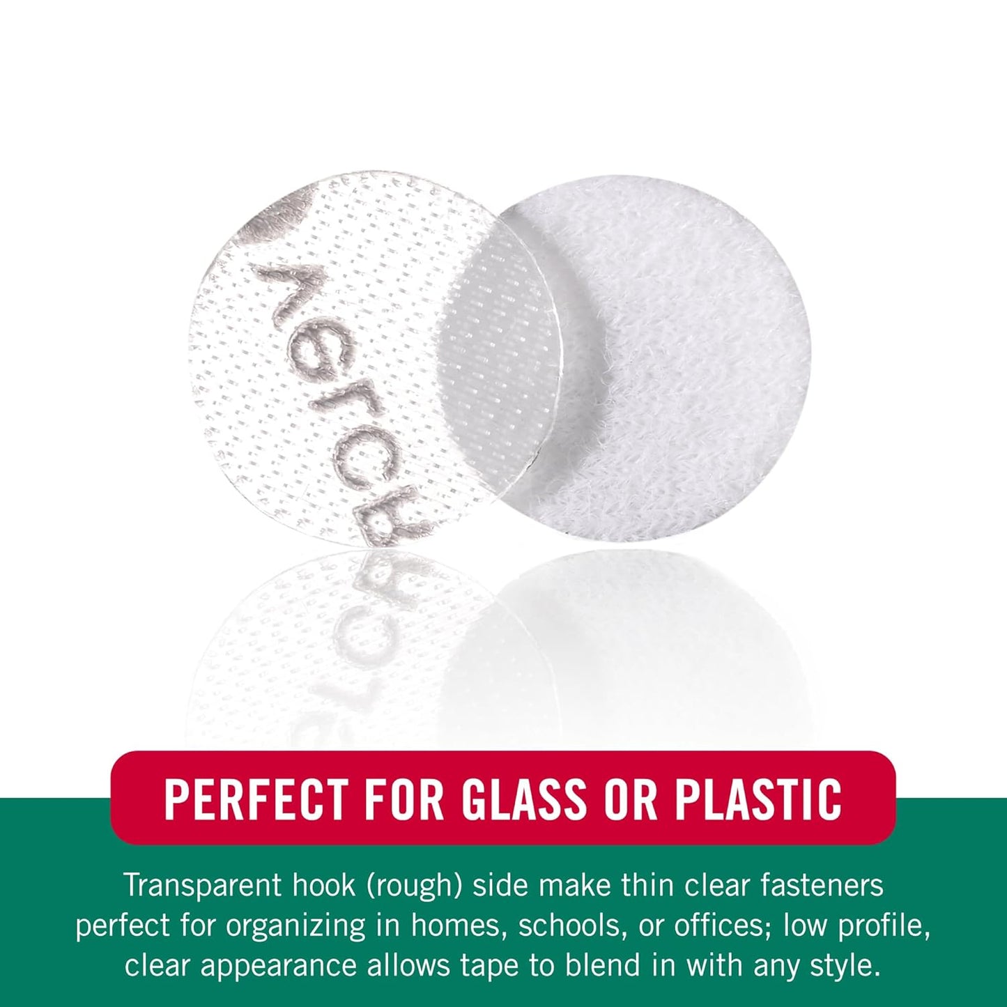 VELCRO Brand - Thin Clear Fasteners | General Purpose/ Low Profile | Perfect for Home or Office | 3/8" Circles , 56-Count - Clear