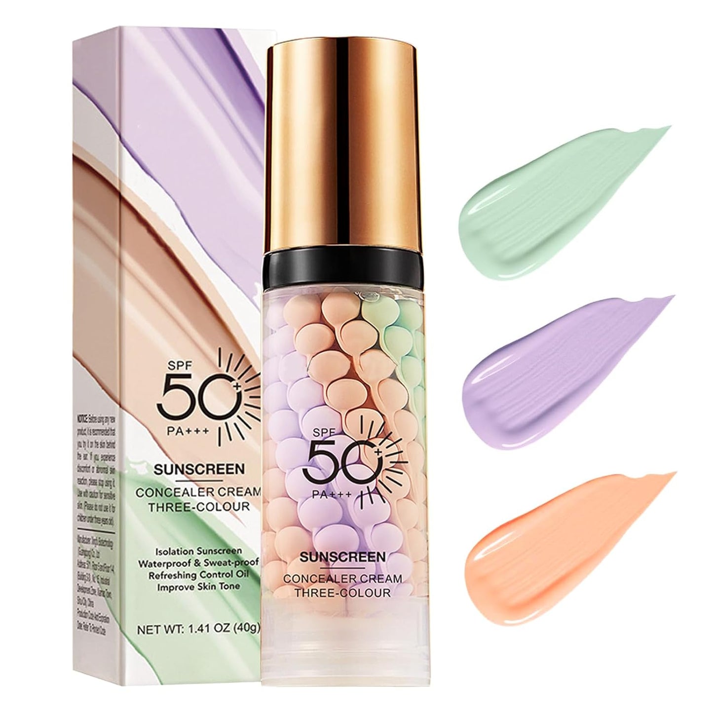 3 In 1Primer for Face Before Makeup,Sunscreen Isolation Cream, SPF 50,