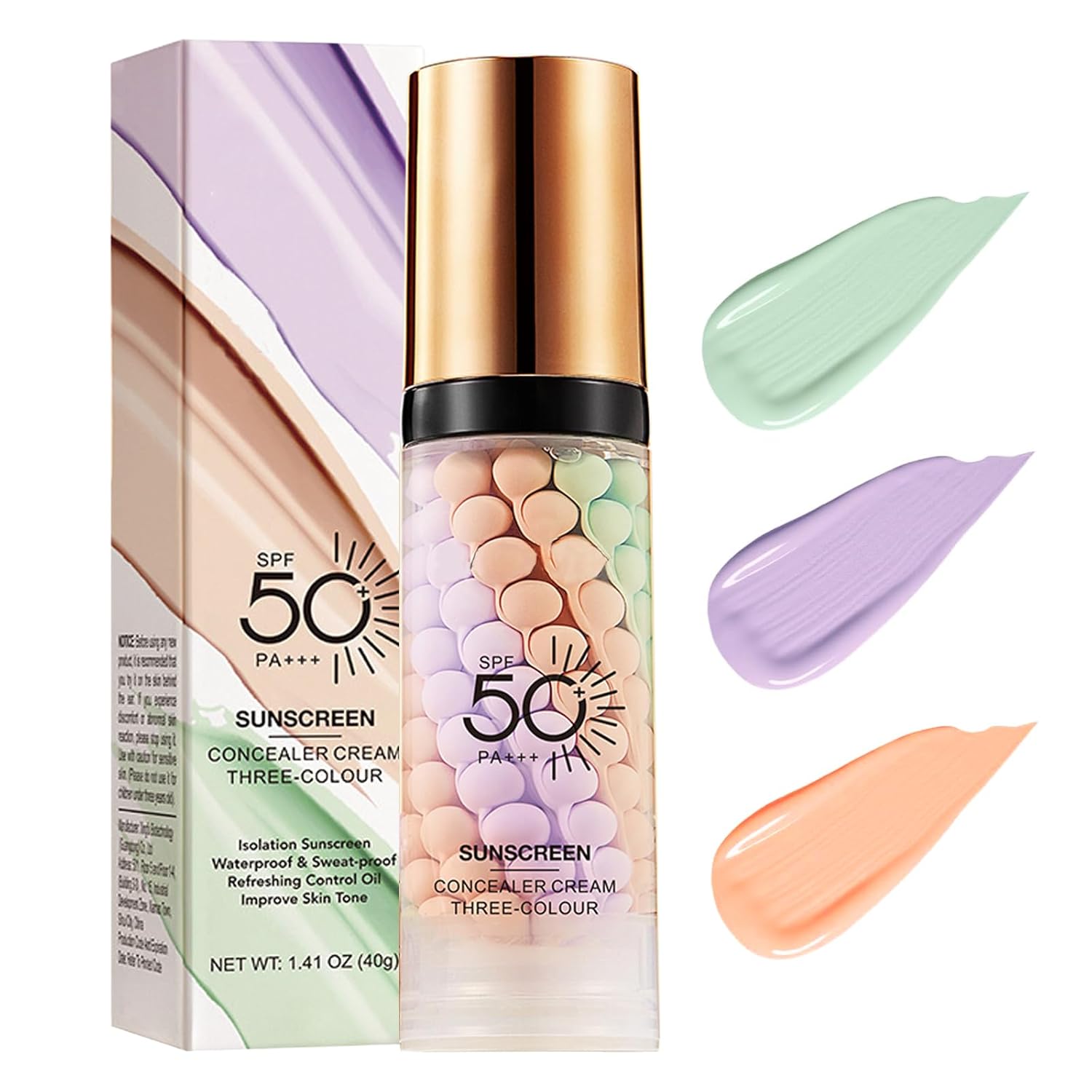3 In 1Primer for Face Before Makeup,Sunscreen Isolation Cream, SPF 50,