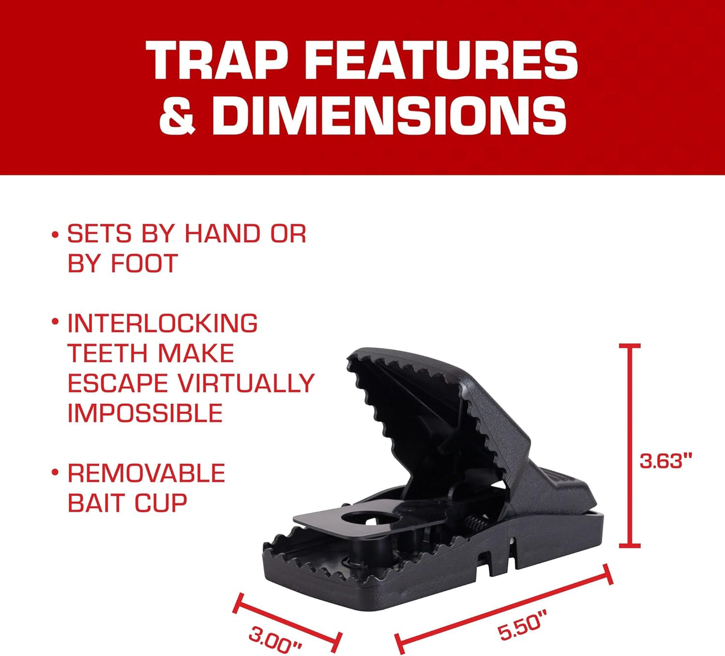 Tomcat Rat Snap Trap, 1 Rat Size Trap - Reusable - Effectively Kill Ra