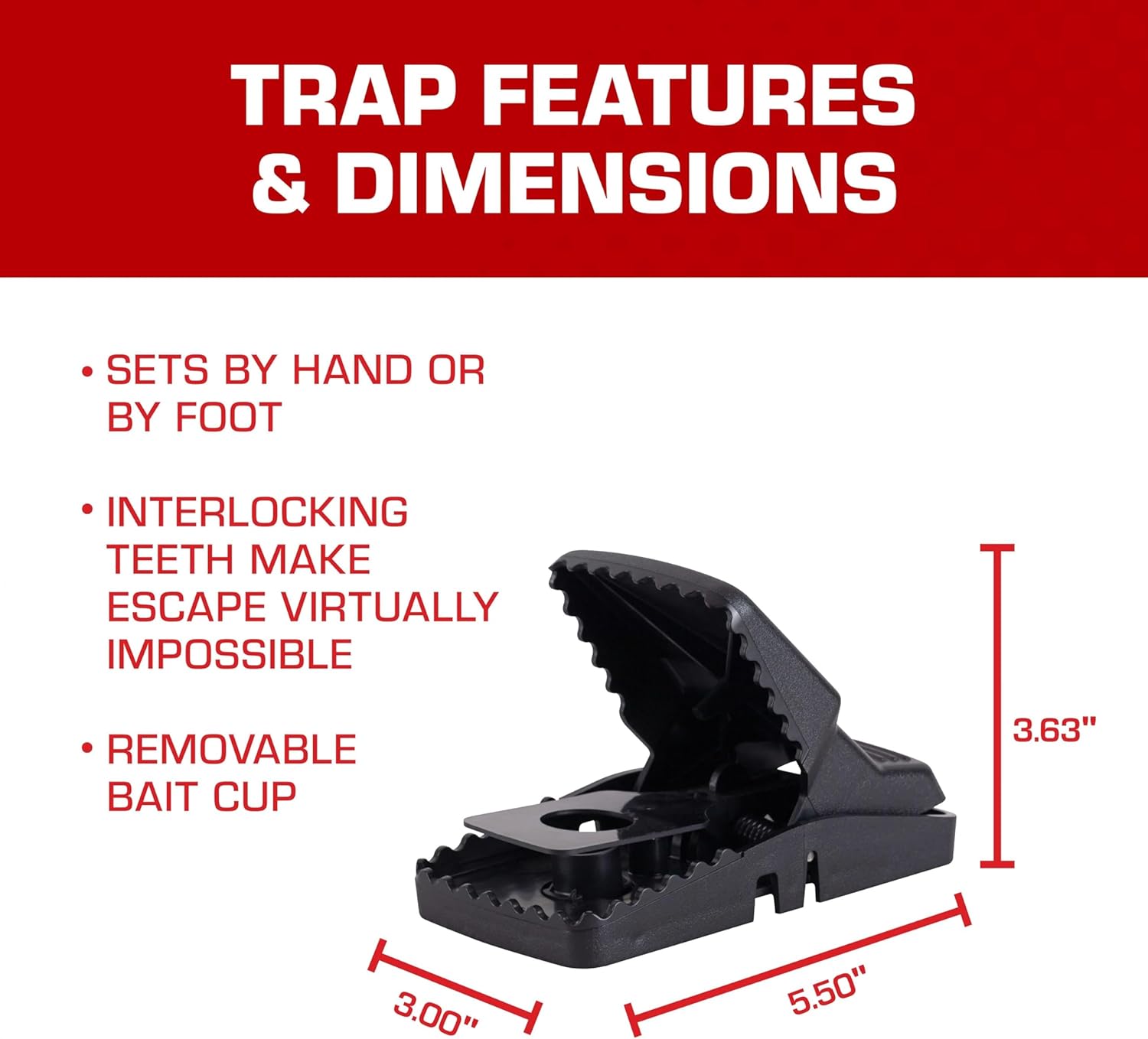 Tomcat Rat Snap Trap, 1 Rat Size Trap - Reusable - Effectively Kill Ra