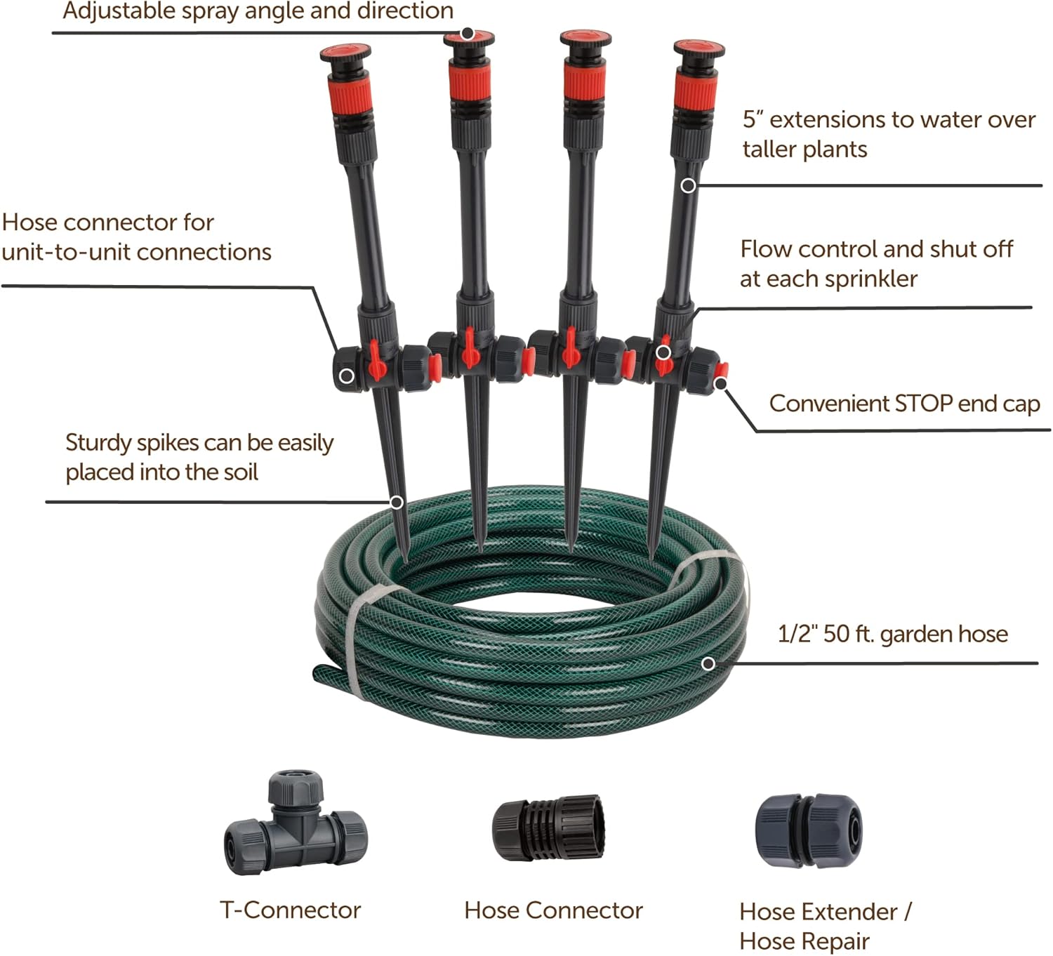 Eden 98063 Multi-Adjustable Flex Design Above Ground Irrigation Garden