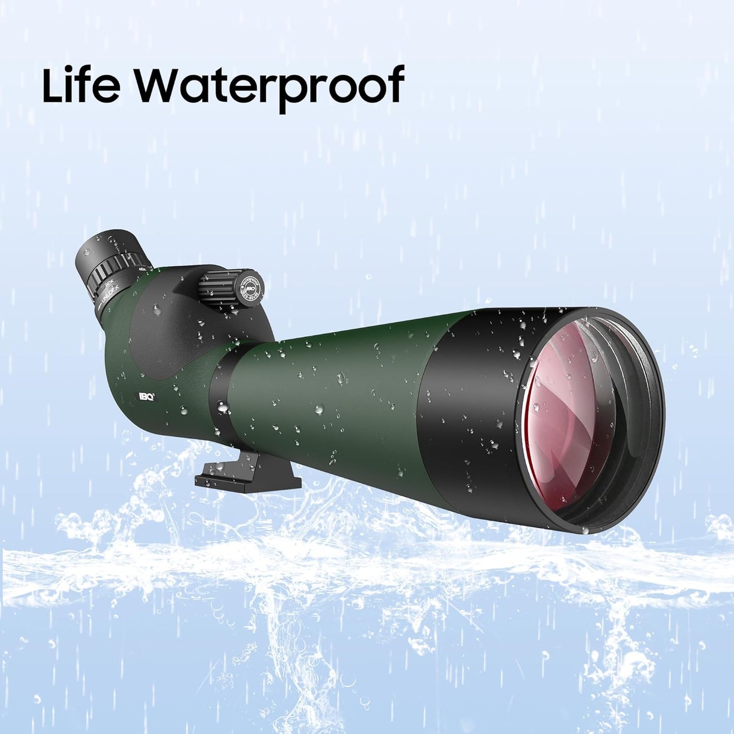 IBQ 20-60x85 Spotting Scope, Spotting scopes for Target Shooting, Spotting scopes for Hunting, BAK4 High Definition Waterproof Spotter Scopes for Bird Watching,with Tripod