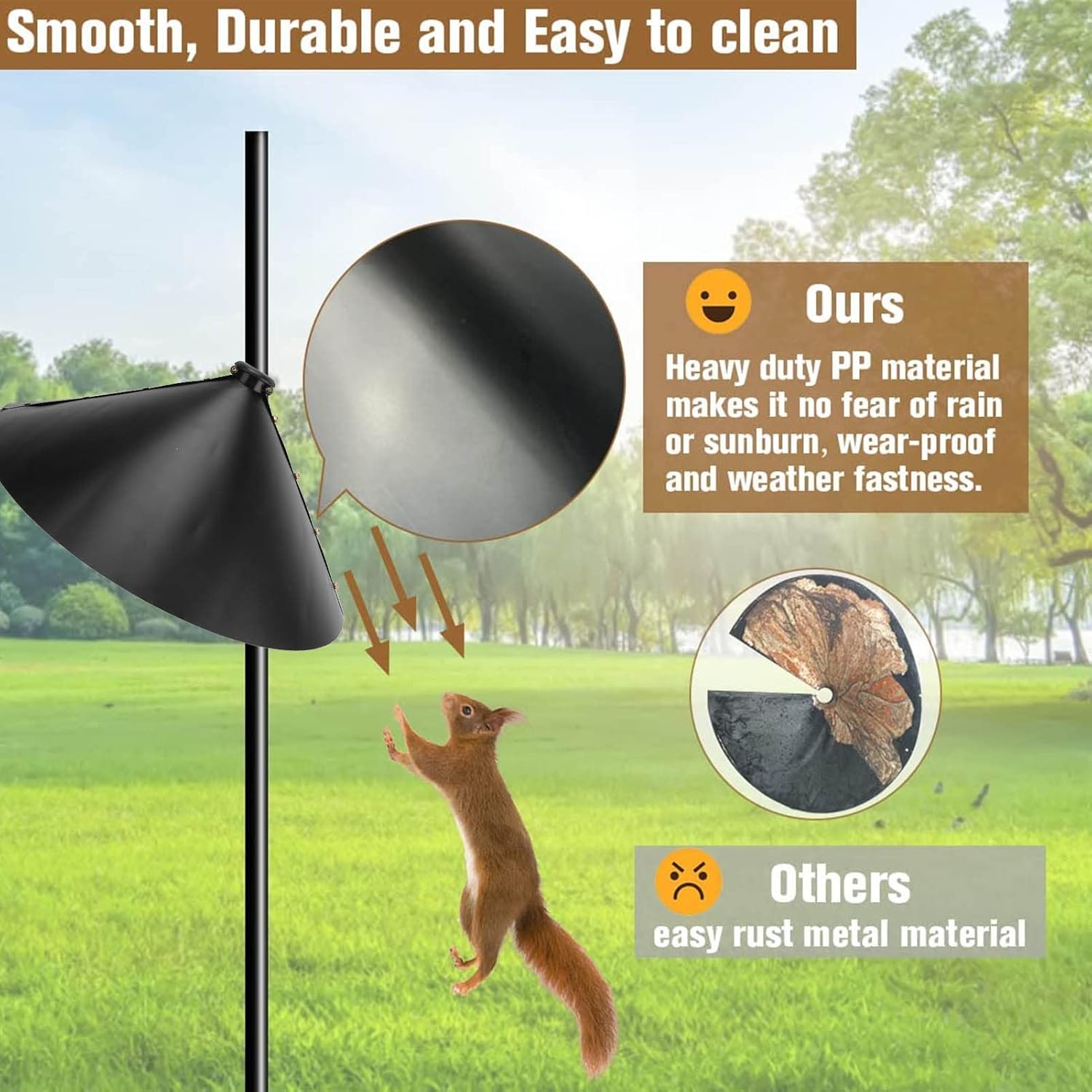 Estink Squirrel Baffle Kit, Professional Squirrel Flapper Prevents Ste