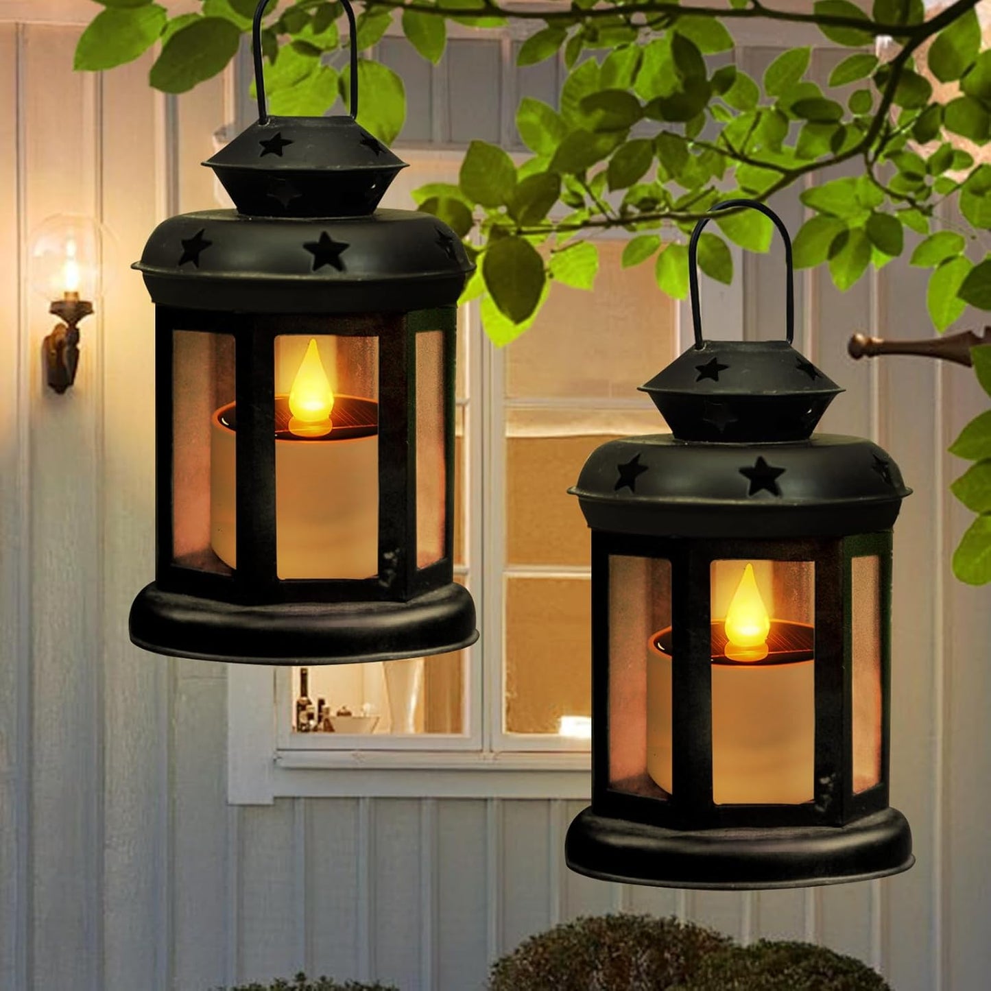 Solar Tea Lights Outdoor Waterproof - 6 Pack Flameless Flickering Solar Candles Reusable LED Tea Light Candles Rechargeable Dusk to Dawn Lighting for Lanterns Garden Camping Home Decor, 2.3''x2.1''