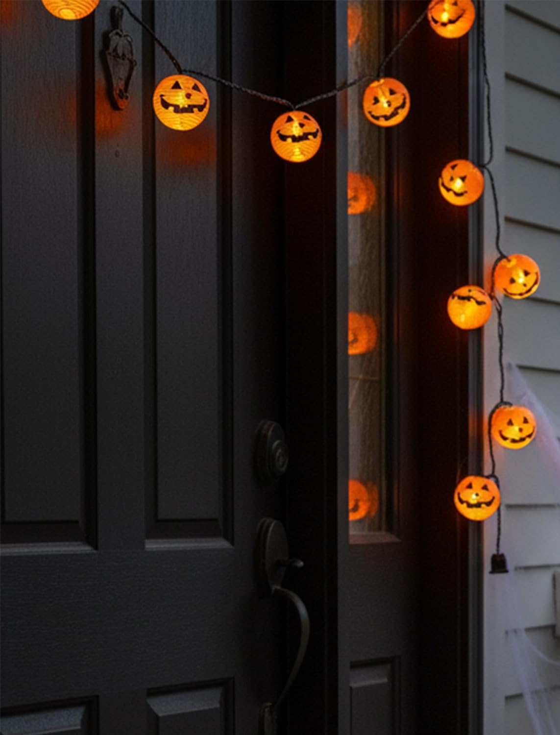 Halloween Outdoor Pumpkin String Lights, 8.5FT 10 Jack-o’-Lantern Lant