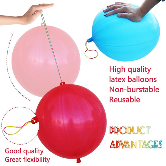 30Pcs Punch Balloons, Thickened Neon Punching Balloon Heavy Duty Party
