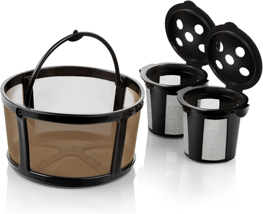 2 Reusable K Cups and Basket Coffee Filter for Keurig K-Duo Hot & Iced