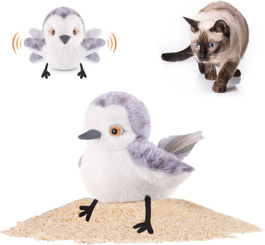 Potaroma Cat Toys Flapping Bird (No Flying), Lifelike Sandpiper Chirp 