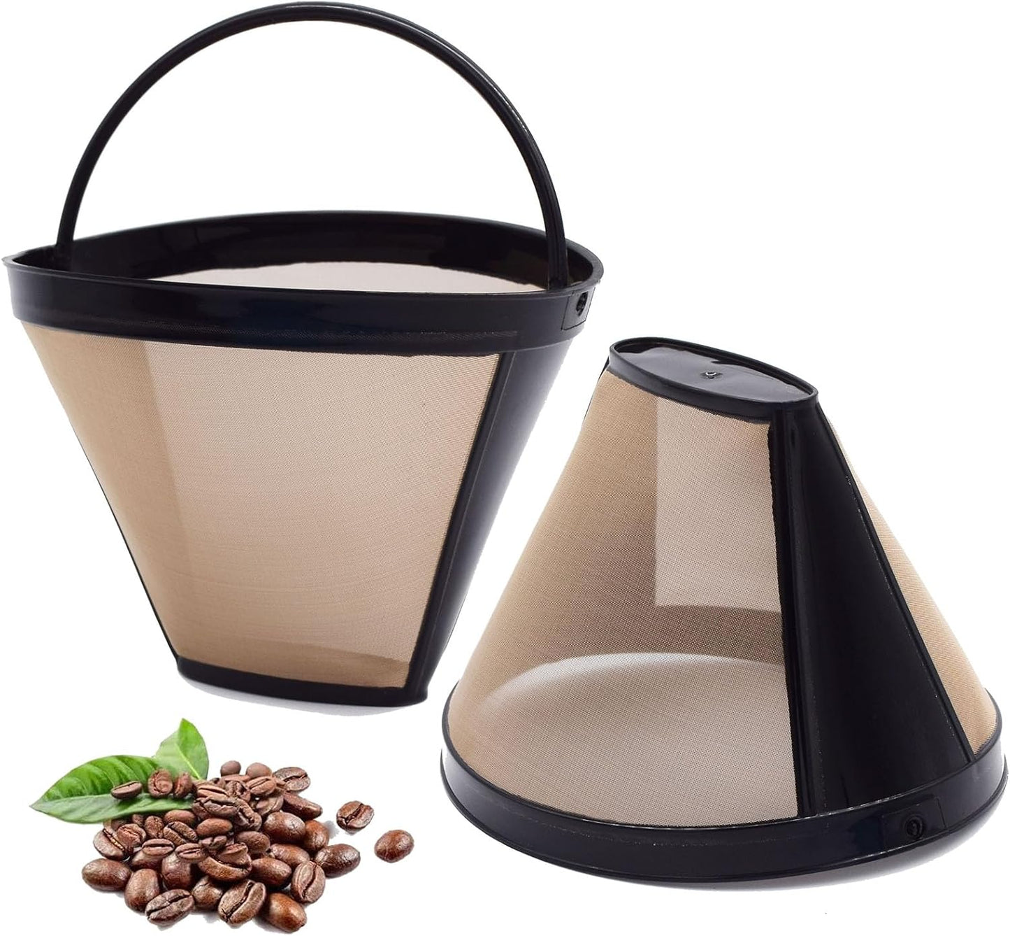 Reusable #4 Cone Coffee Filters Basket Replacement for Cuisinart Coffee Makers(2 Reusable Filters)