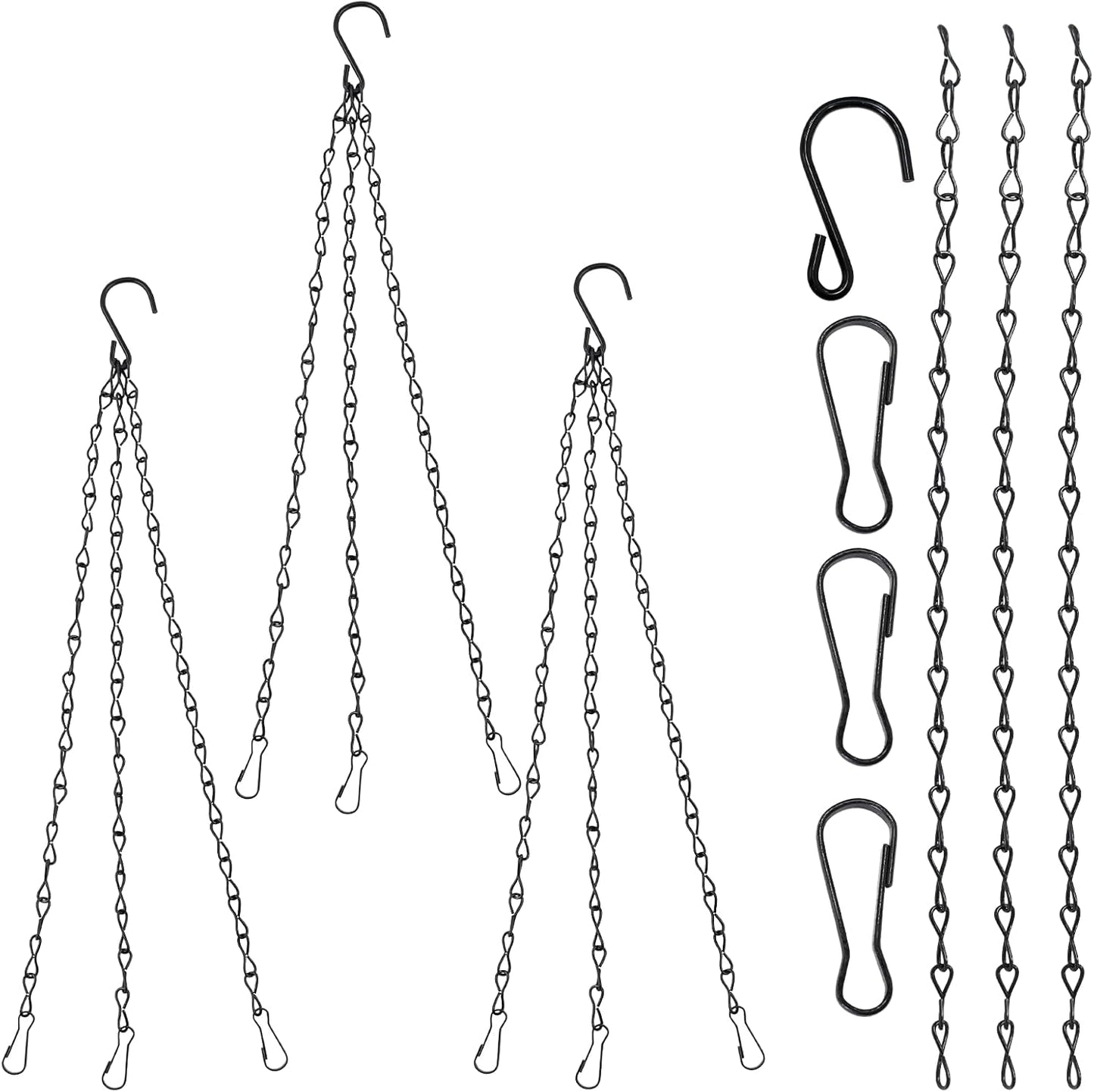 BDS-HOME 16inch Hanging Baskets Chains 3 Leads Hanging Chains Flower P
