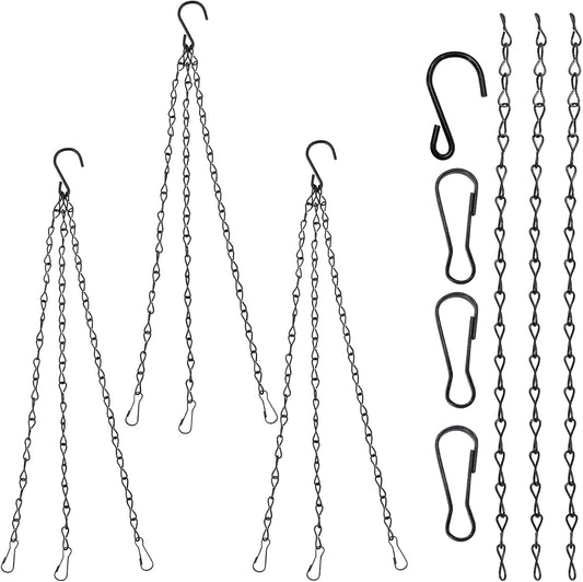BDS-HOME 16inch Hanging Baskets Chains 3 Leads Hanging Chains Flower Pot Chain Hanger Replacement for Planters, Bird Feeders, Creative Light, Wind Chime, Lanterns and Ornaments