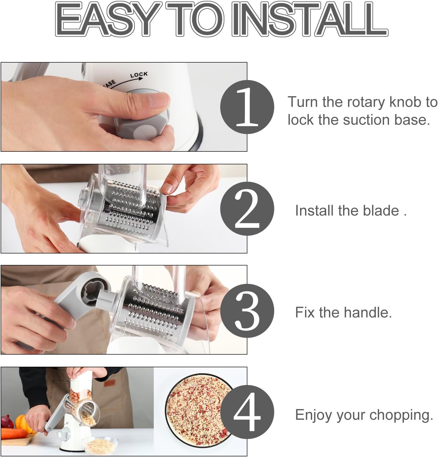 Ourokhome Rotary Cheese Grater Hand Crank, Kitchen Shredder Speed Mand