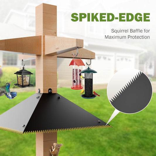 Odies Metal Squirrel Proof Baffle for Bird Feeders, 4x4 Post Squirrel 
