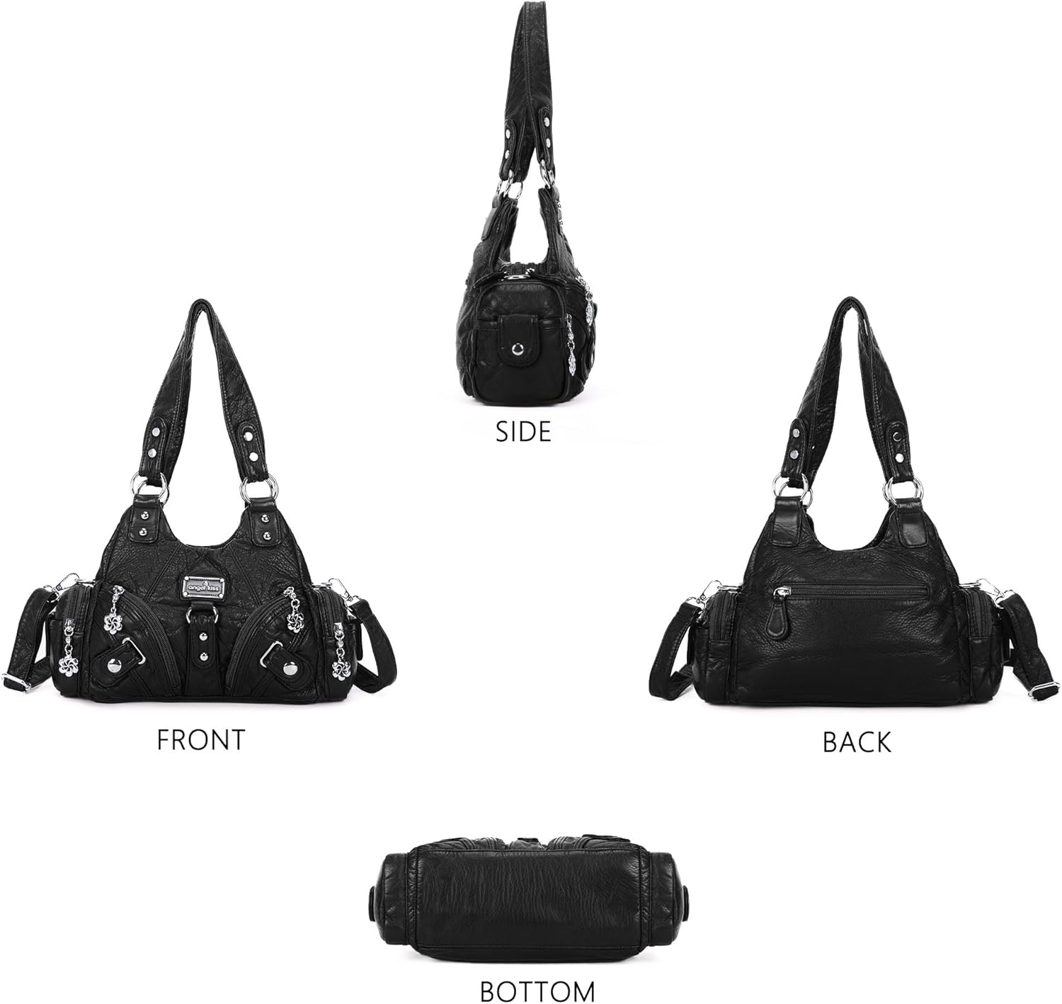 Angel Kiss Purses for Women Small Hobo Shoulder Bags Vagen Leather Mul