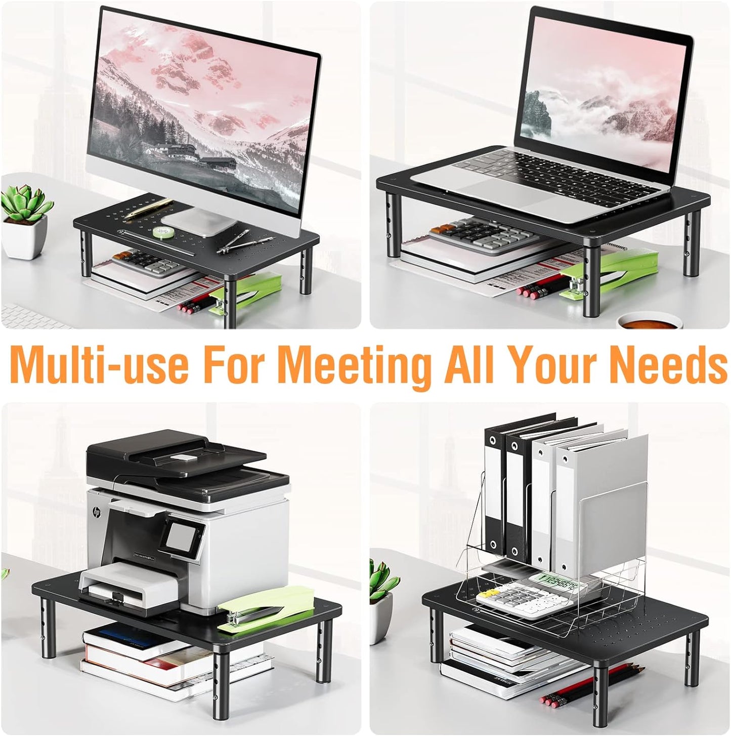 ELIVED 2 Pack Monitor Stand Riser - 3 Height Adjustable Monitor Stand 